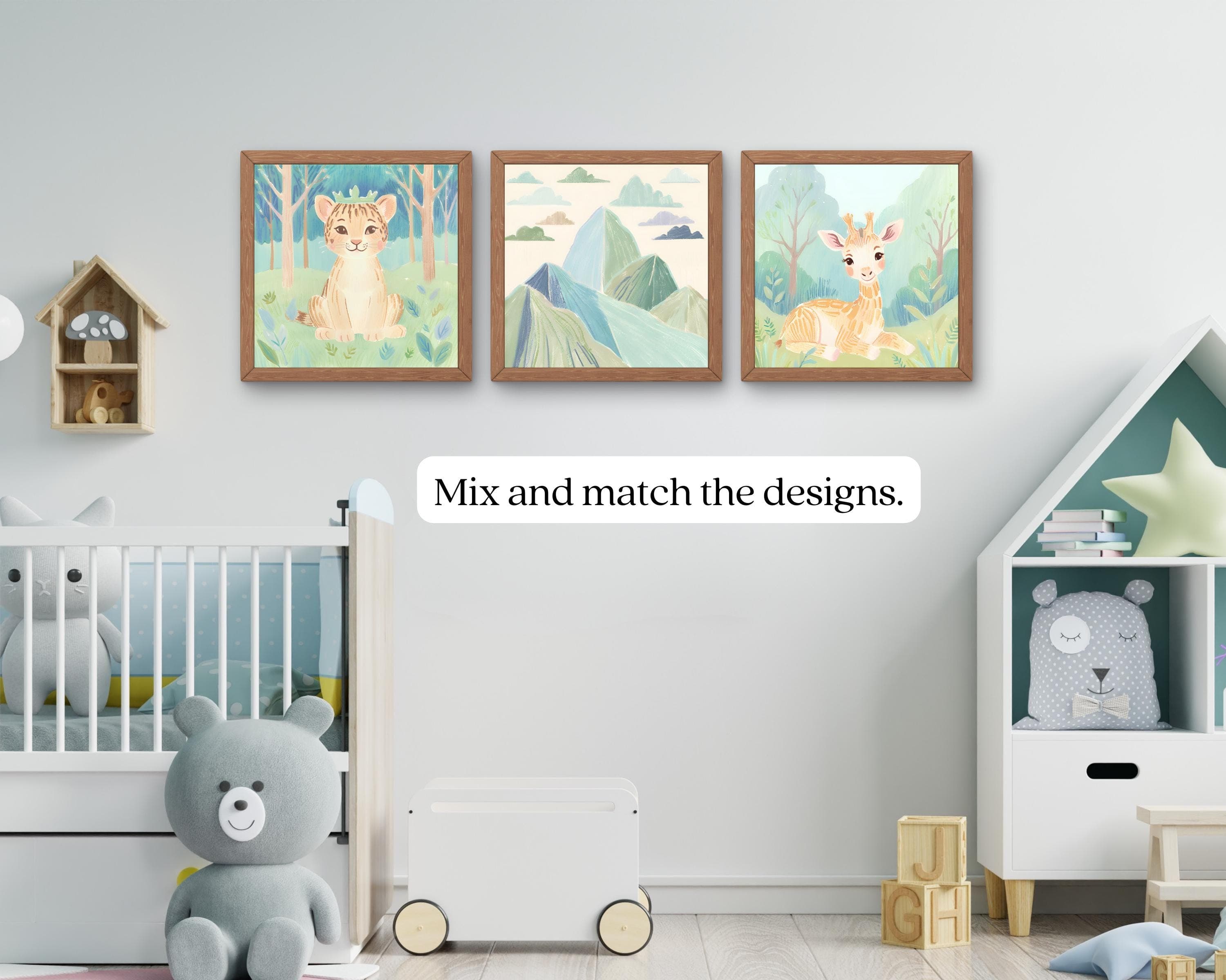 Baby Boy Nursery Wall Art – Animal & Space Prints Set (Digital Download) - image 5