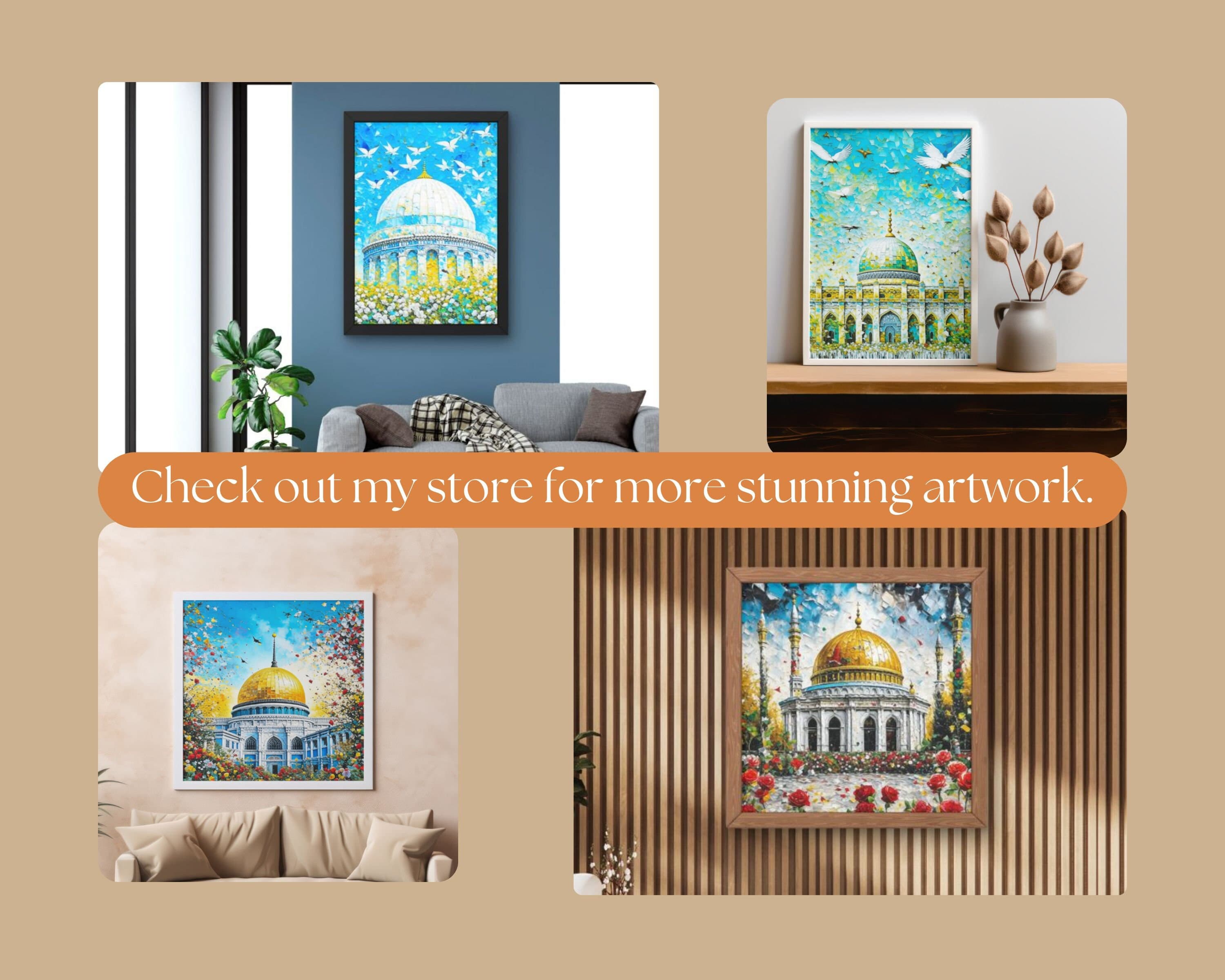 Islamic AI Art Print, Kaaba, Modern Home Decor (Digital Download) - image 2