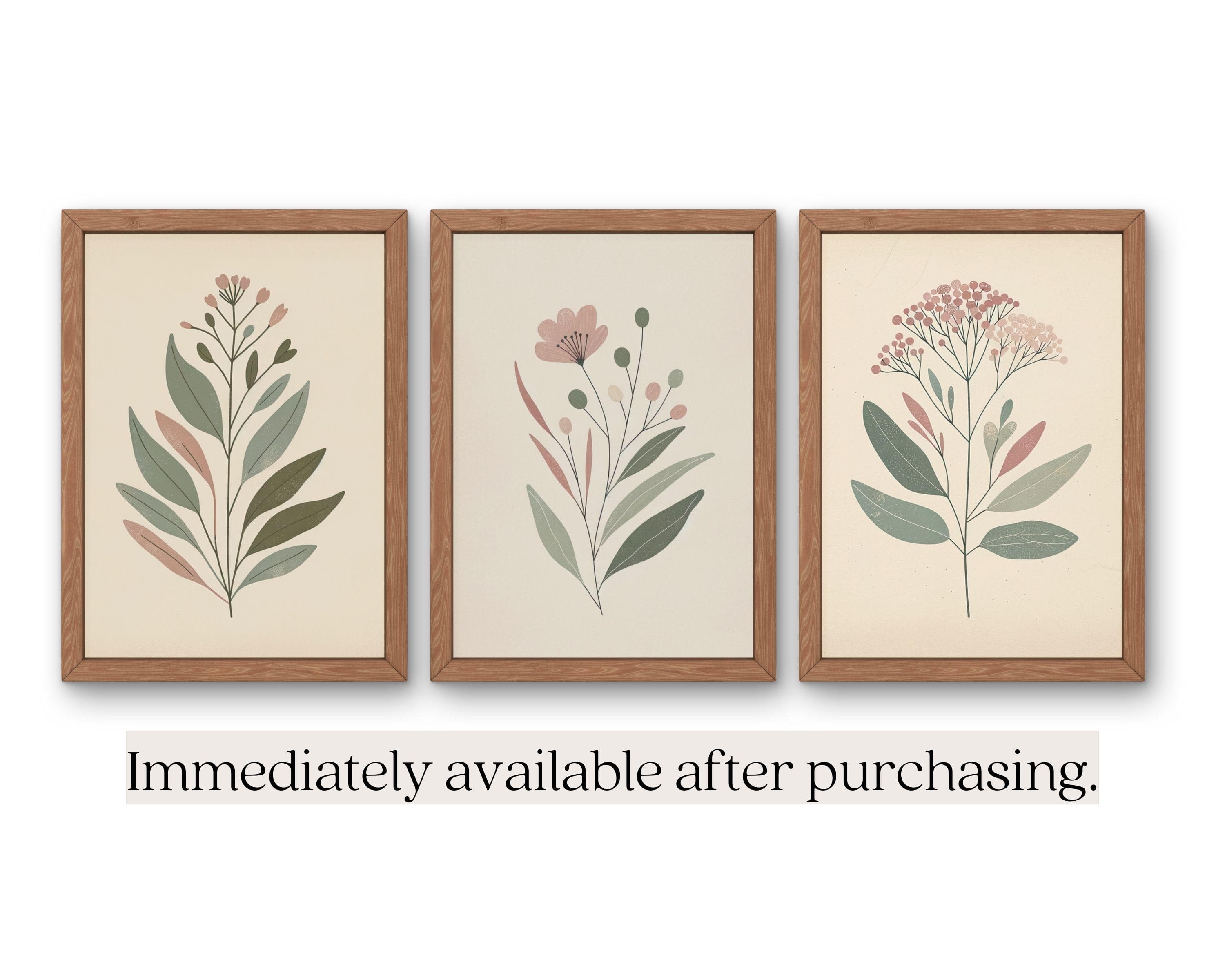 Botanical Wall Art Set of 3 | Modern Boho Prints (Digital Download) - image 3