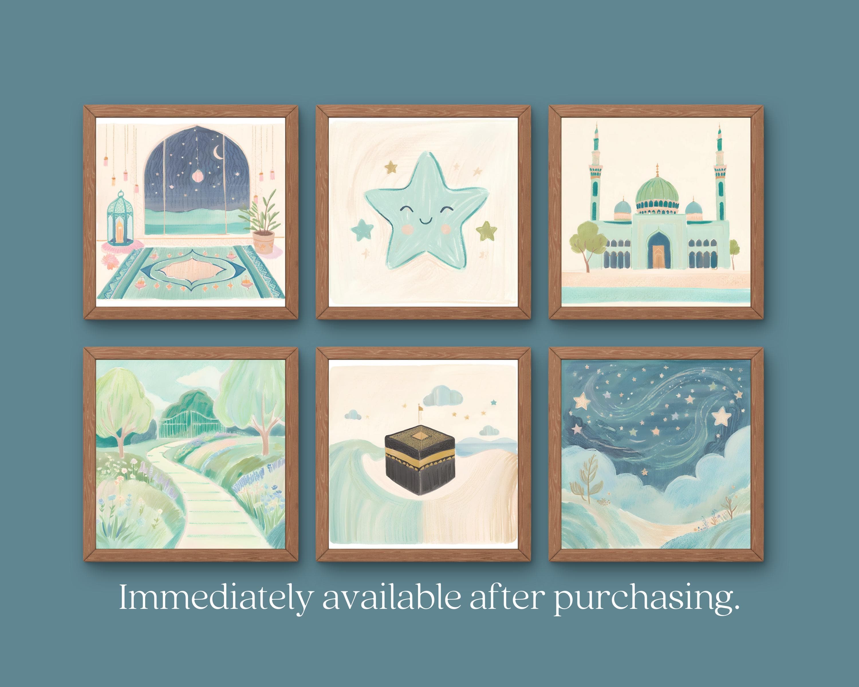 Islamic Nursery Art Prints | Mosque, Kaaba, Star (Digital Download) - image 3