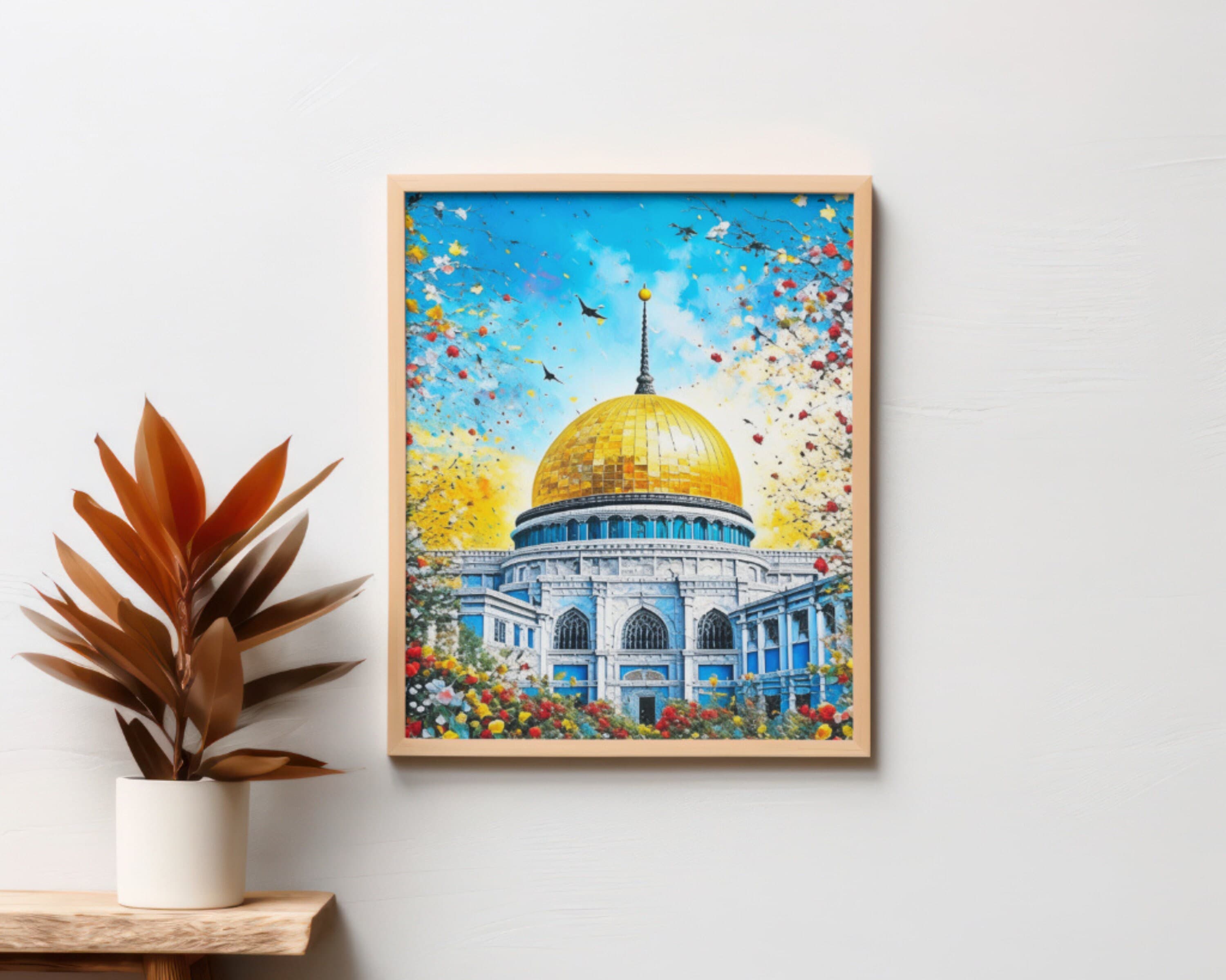 Dome of the Rock AI Art Print, Colorful Islamic Wall Decor (Digital Download) - image 4