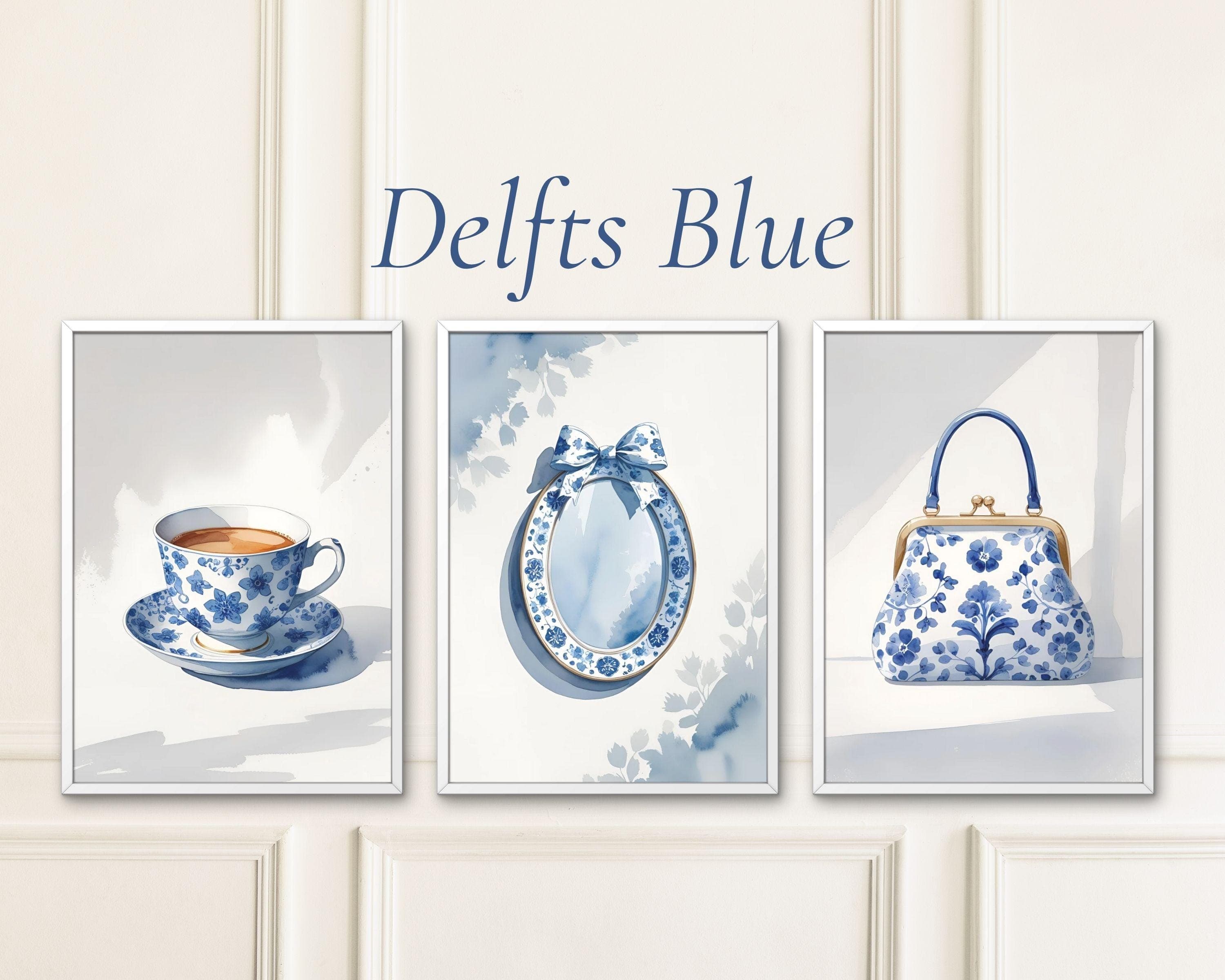 Delft Blue Wall Art Set – Vintage Chinoiserie Decor (Digital Download) - image 4