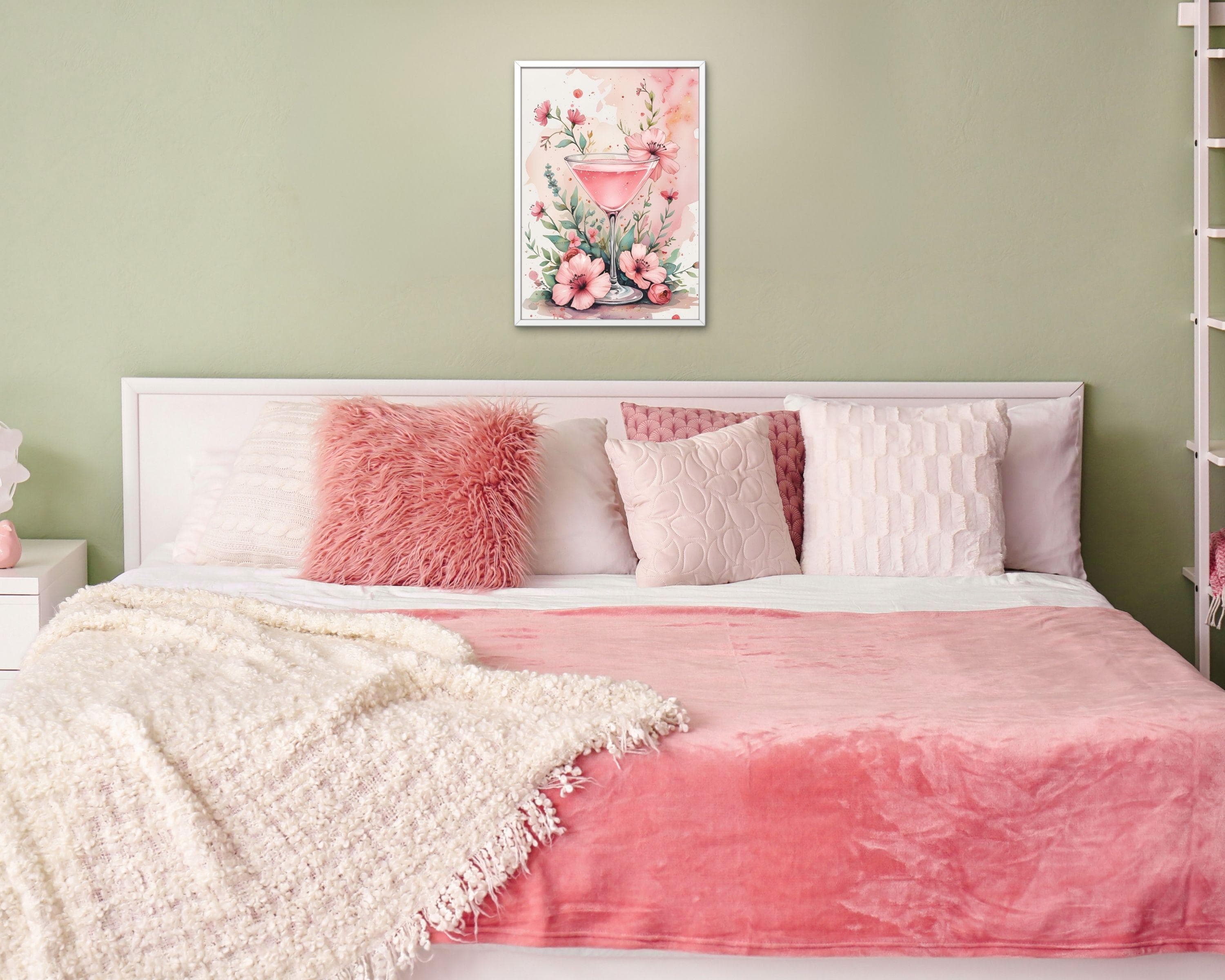 Coquette Cocktail Print | Pink Floral Girly Decor (Digital Download) - image 4