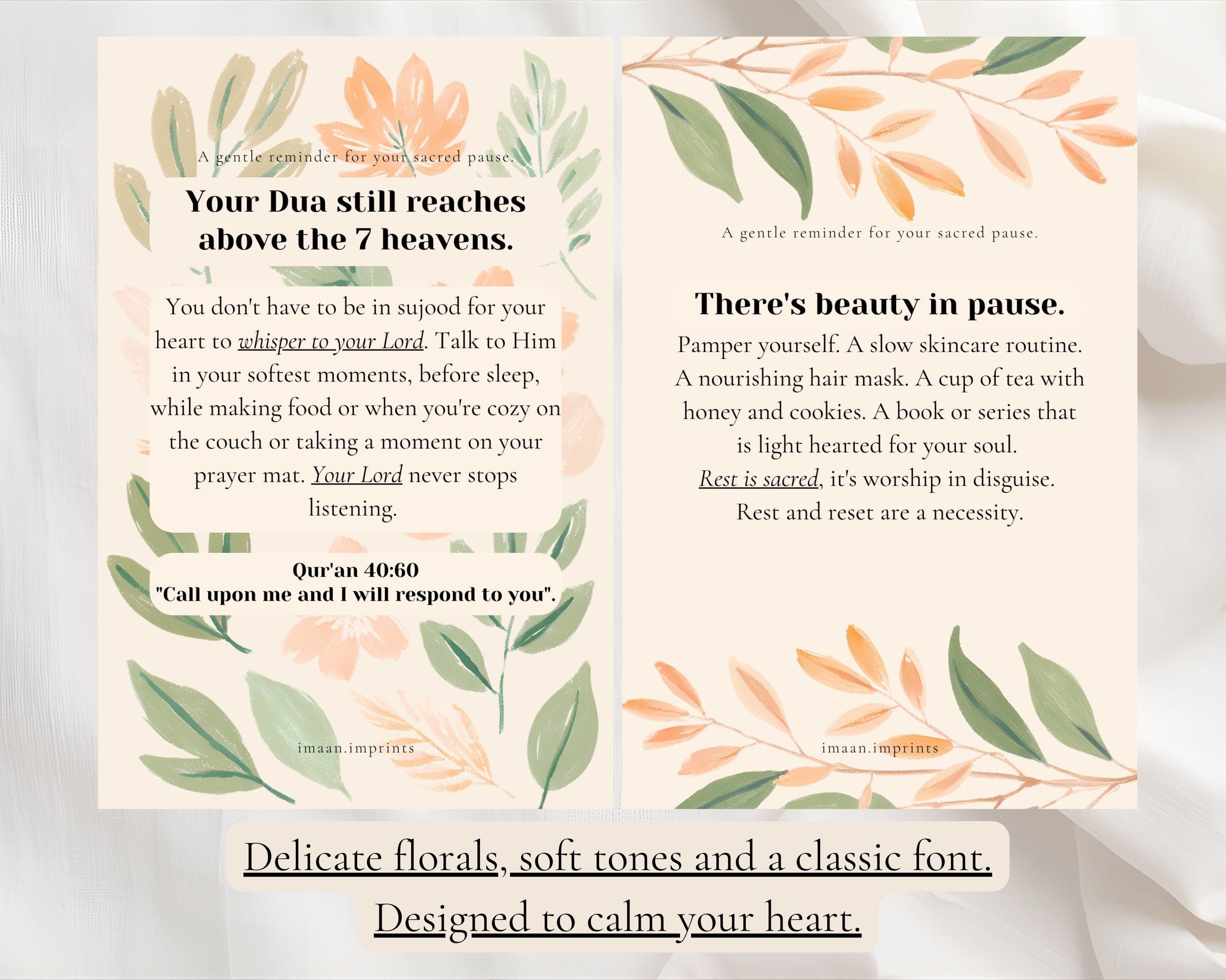 Islamic Affirmation Cards for Muslim Women – Sacred Pause, Self-Care (Digital Download 10x15cm PDF) - image 5