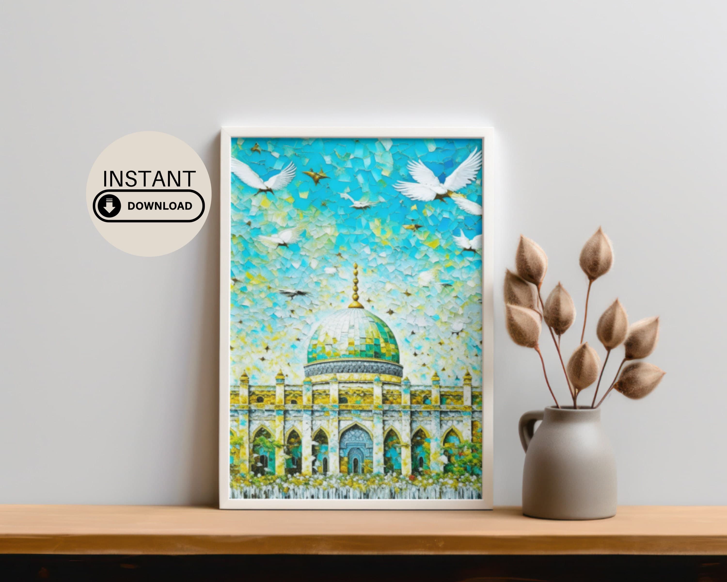 Al Aqsa Mosque AI Art Print, Islamic Home Decor (Digital Download)