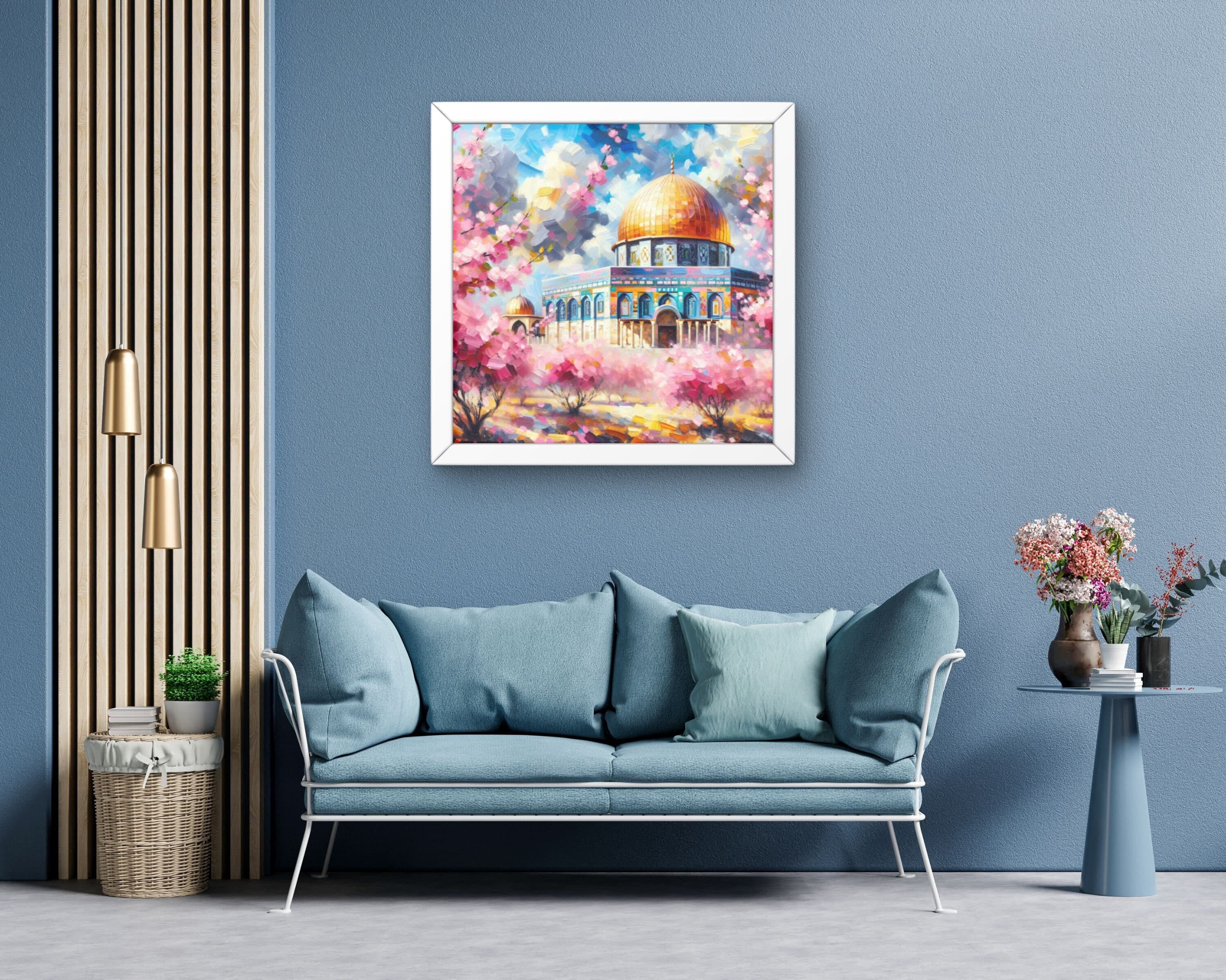 Dome of the Rock Print, Islamic AI Art, Palestine Wall Decor (Digital Download)