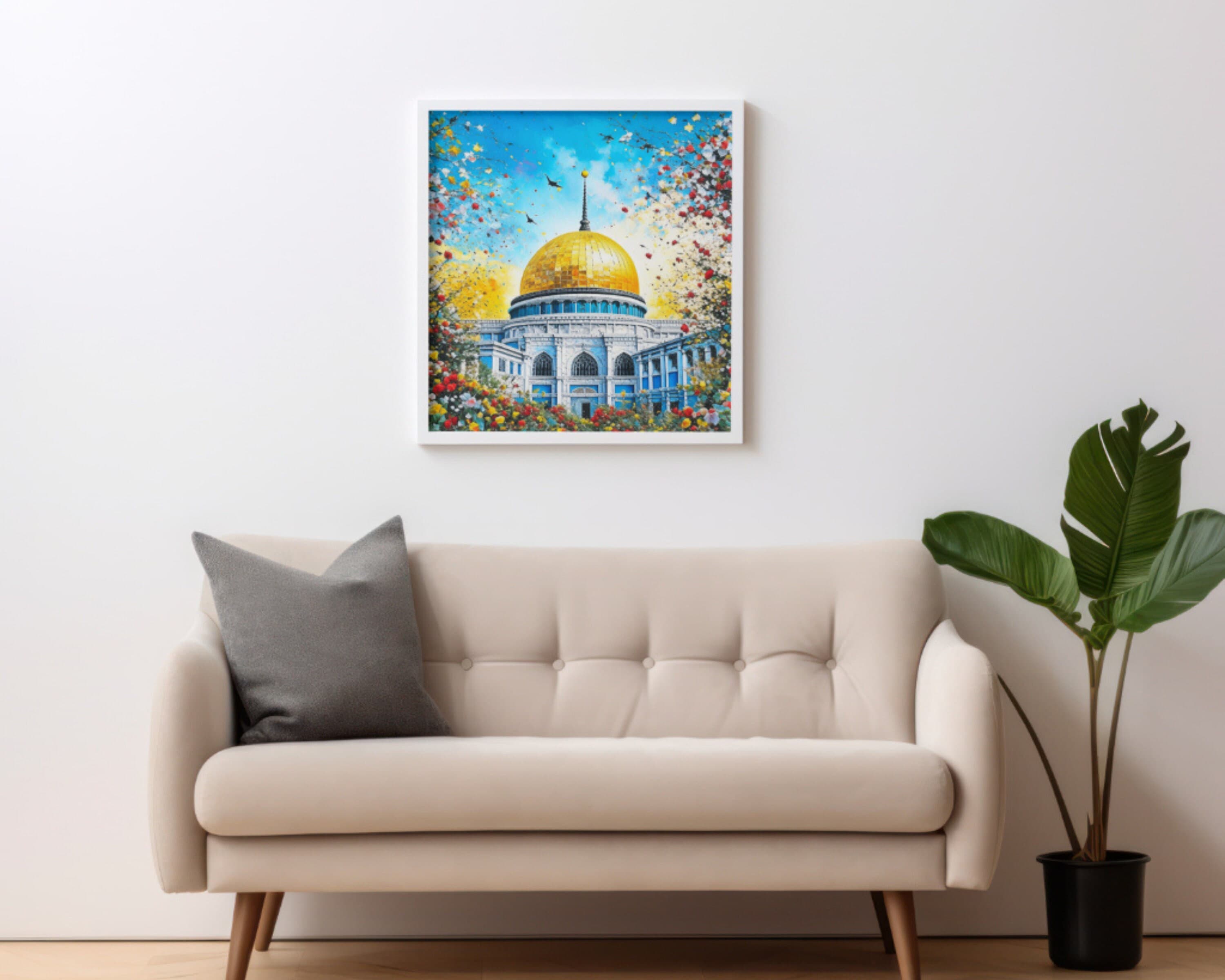 Dome of the Rock AI Art Print, Colorful Islamic Wall Decor (Digital Download) - image 3