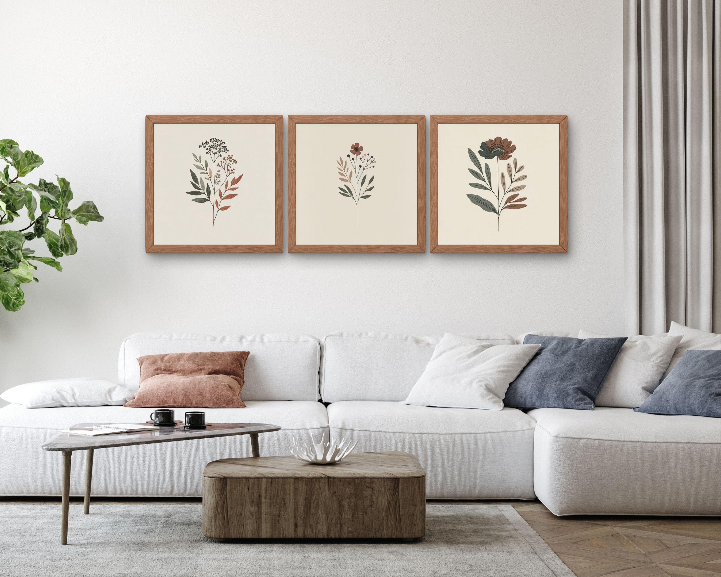 Botanical Prints Set of 3 | Minimalist Art, Neutral Decor (Digital Download) - image 4