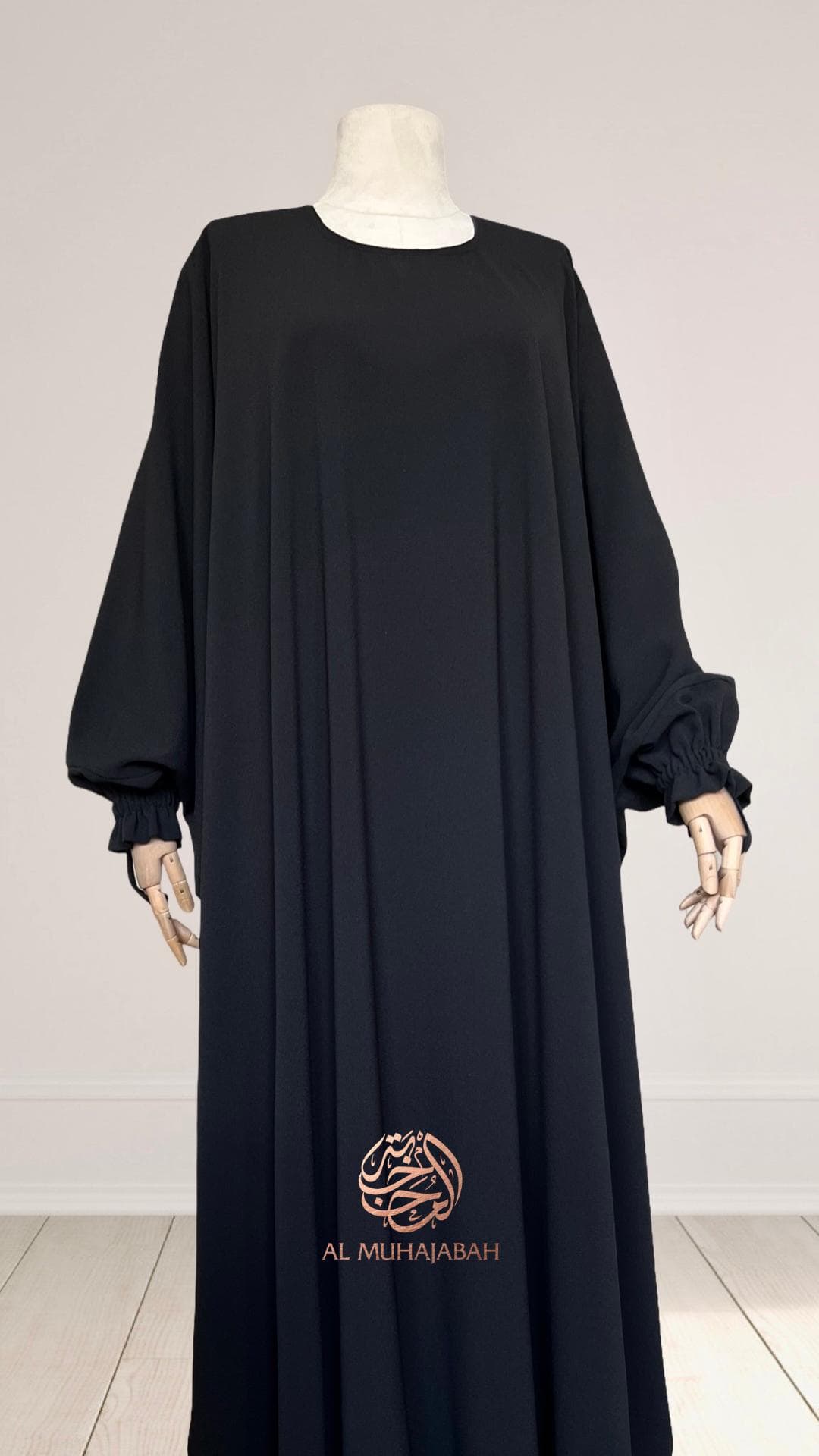 Butterfly Crepe Abaya, Elastic Ruffle Sleeves - image 5