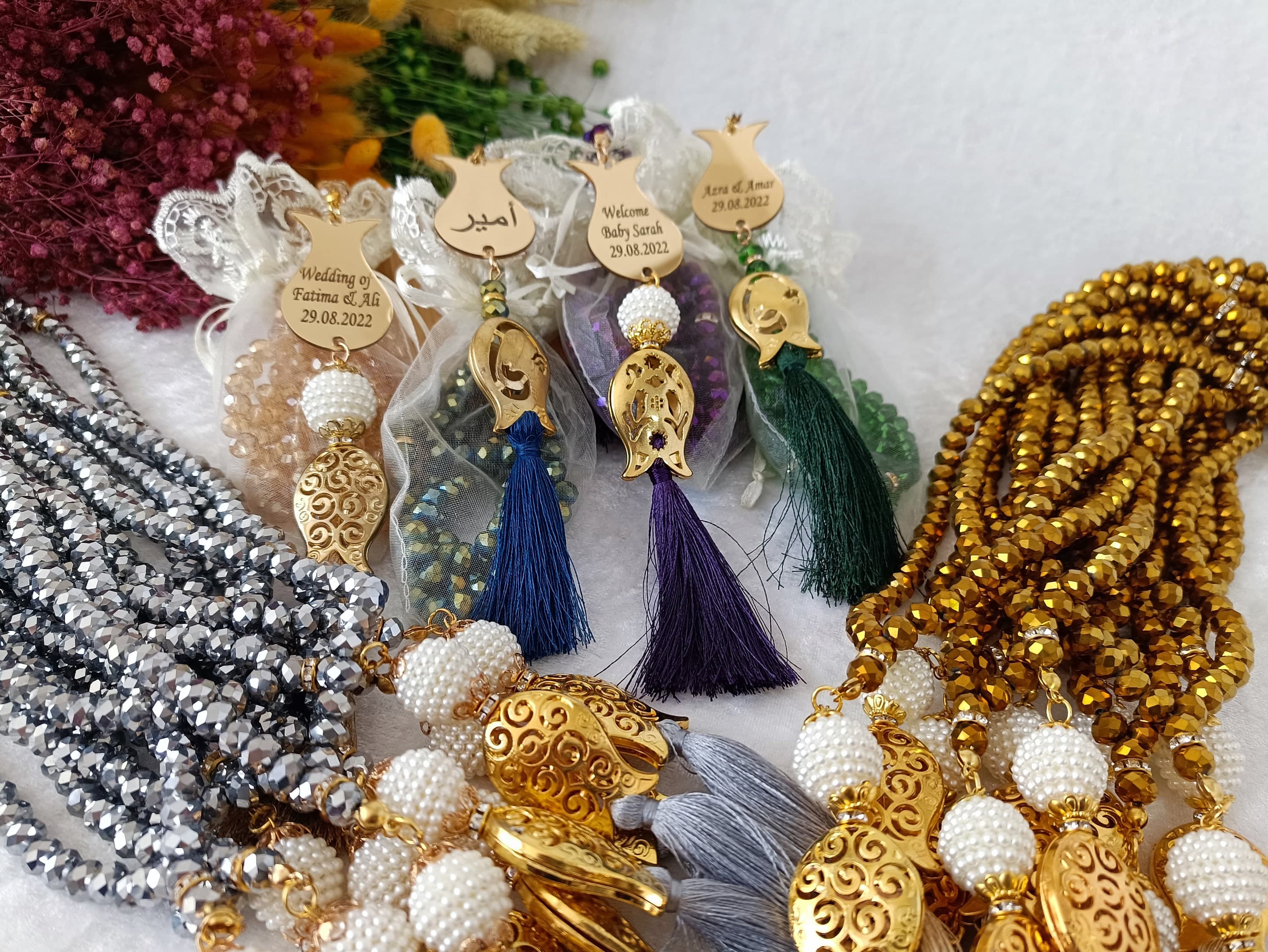 Personalized Crystal Tasbih, Muslim Prayer Beads, Eid Favors - image 5