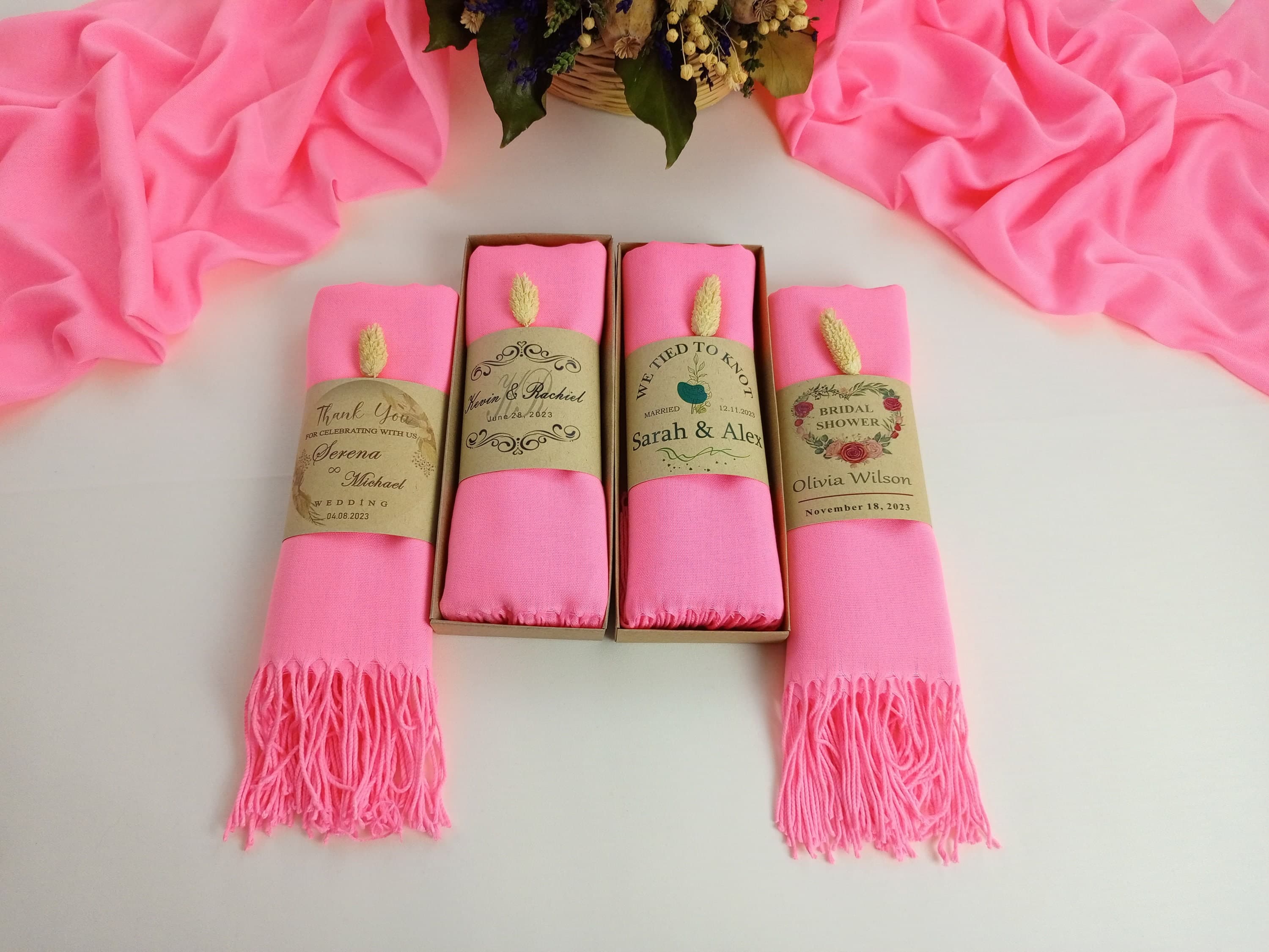 Personalized Pashmina Shawl, Wedding Guest Favor, Gift for her - image 4