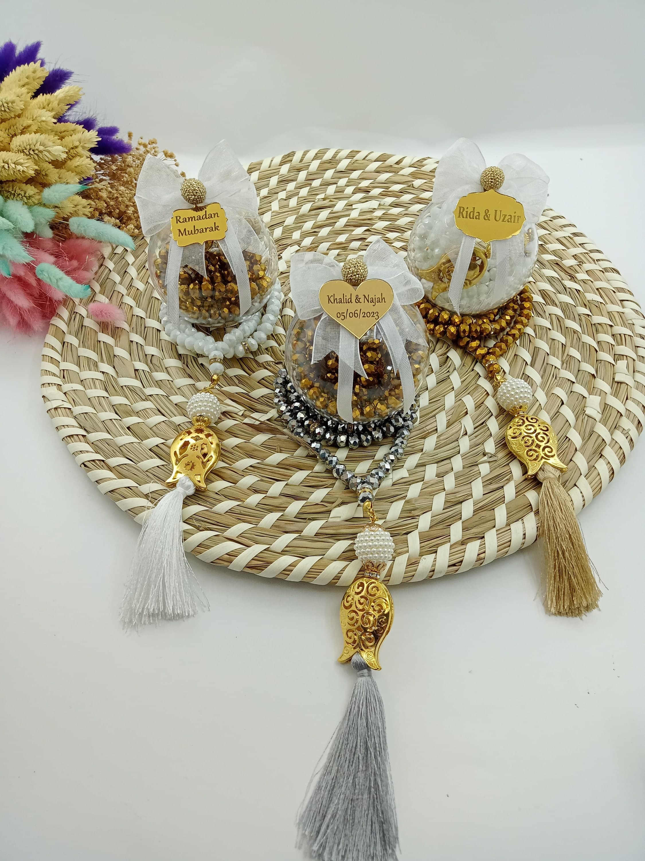 Personalized Crystal Tasbih Prayer Beads, Eid Favors, Wedding Favors - image 3