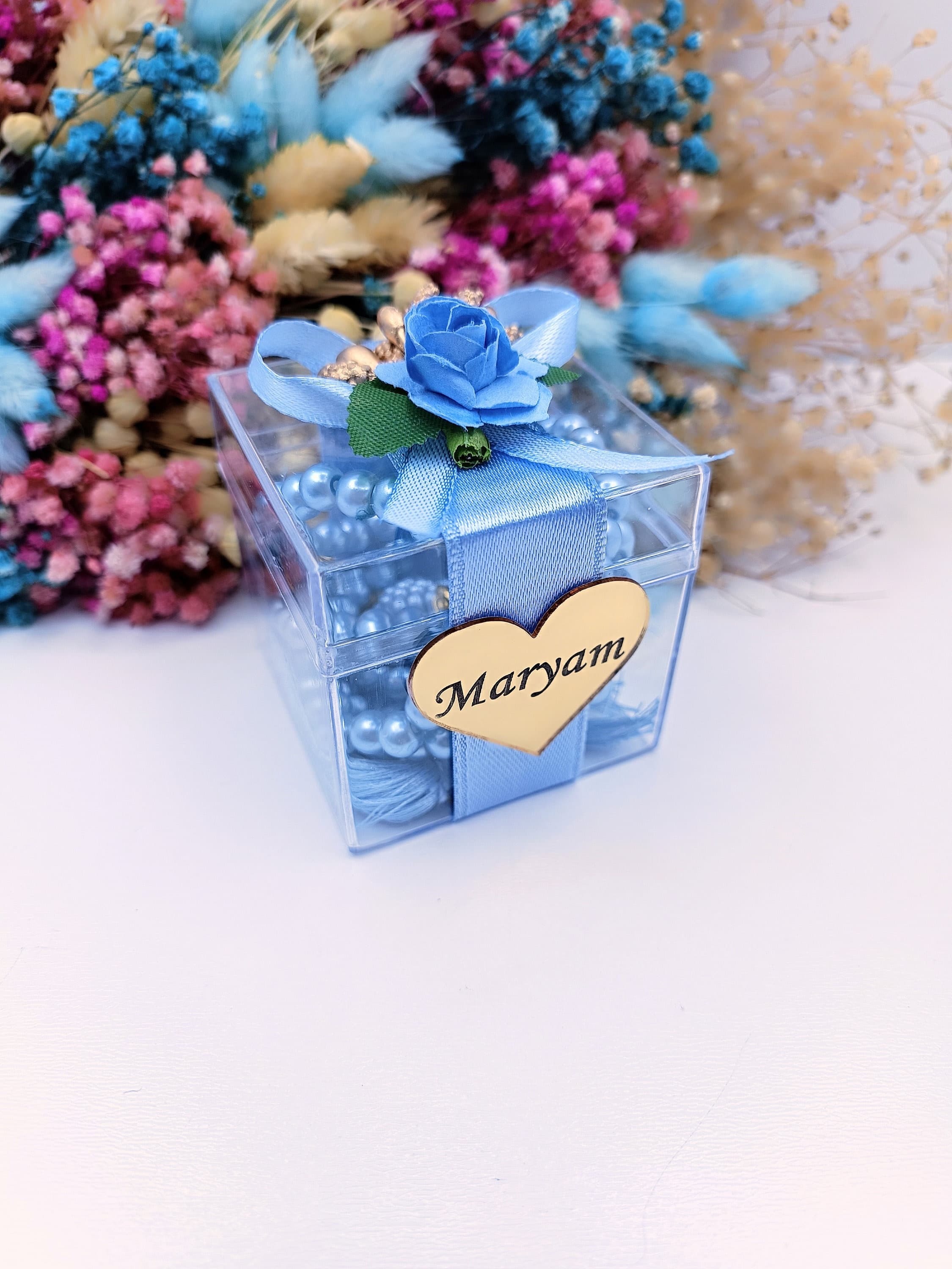 Personalized Pearl Tasbih Favors, Muslim Prayer Beads, Eid Gift