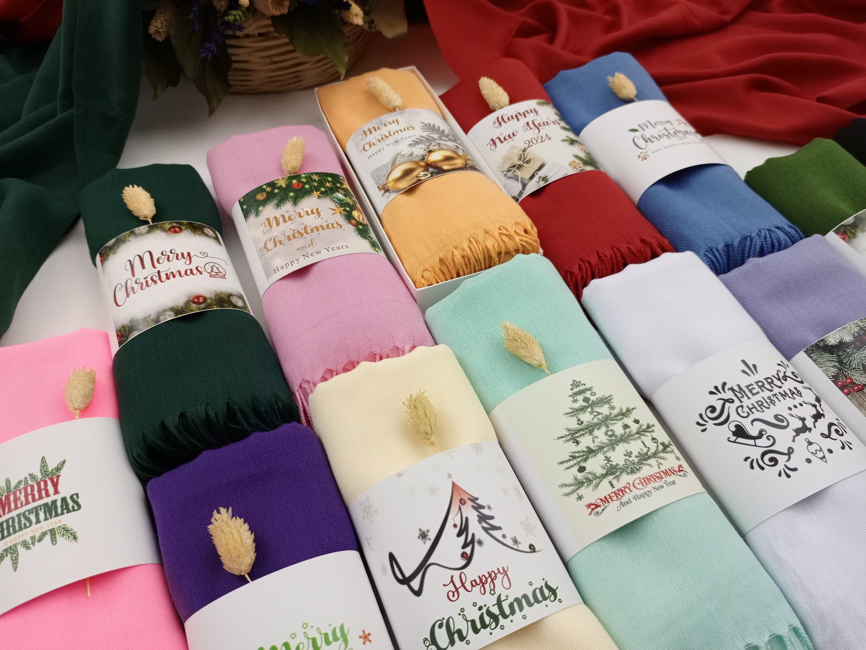 Personalized Christmas Pashmina Shawl, Holiday Scarf, Wedding Wrap - image 4
