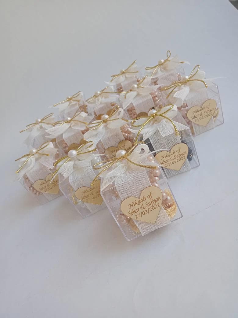 Personalized Pearl Tasbih Prayer Beads, Eid Favors, Muslim Gift | Wedding Favors - image 5