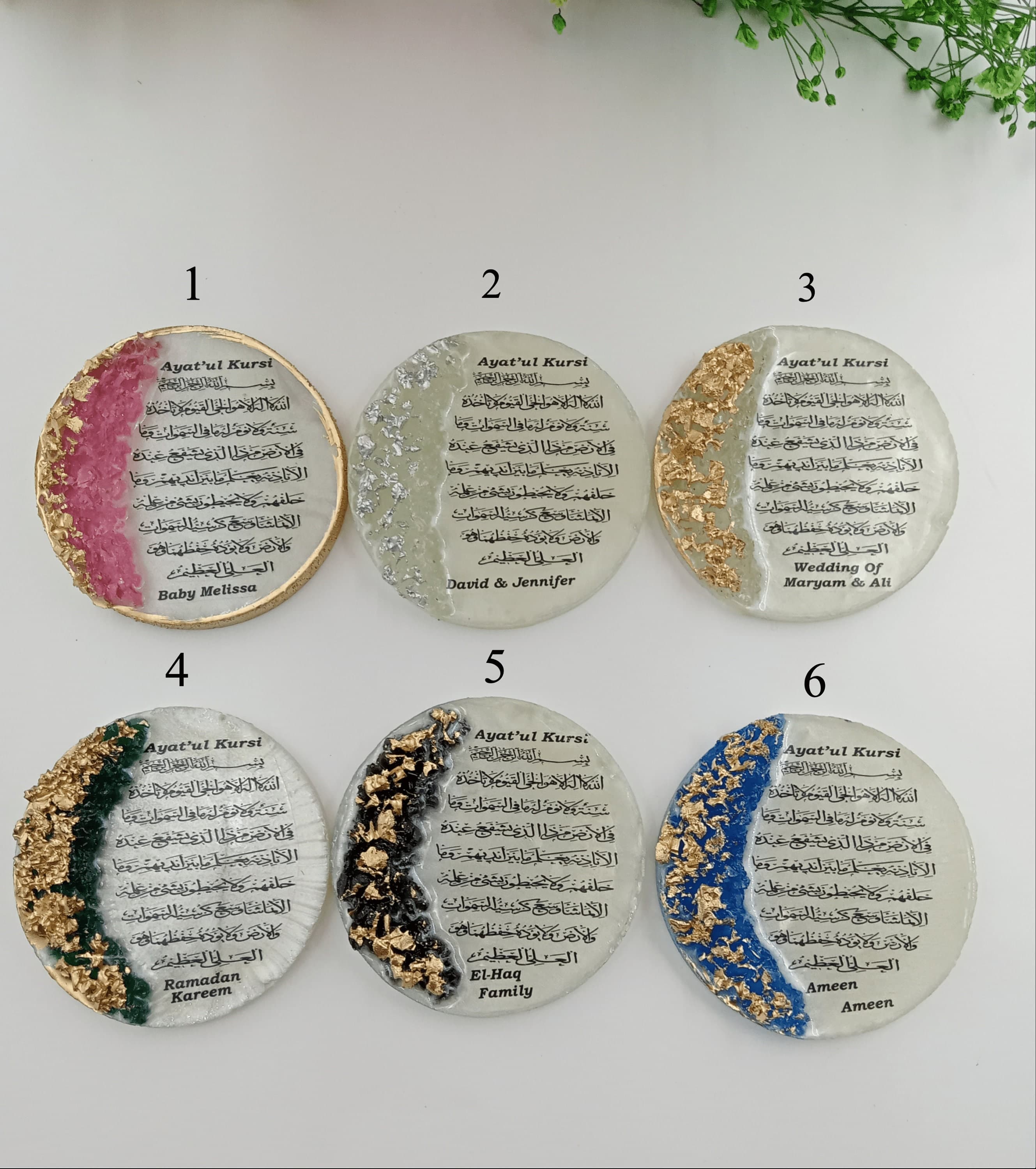 Epoxy Islamic Wedding Magnet Favors, Tulle Gift - image 3