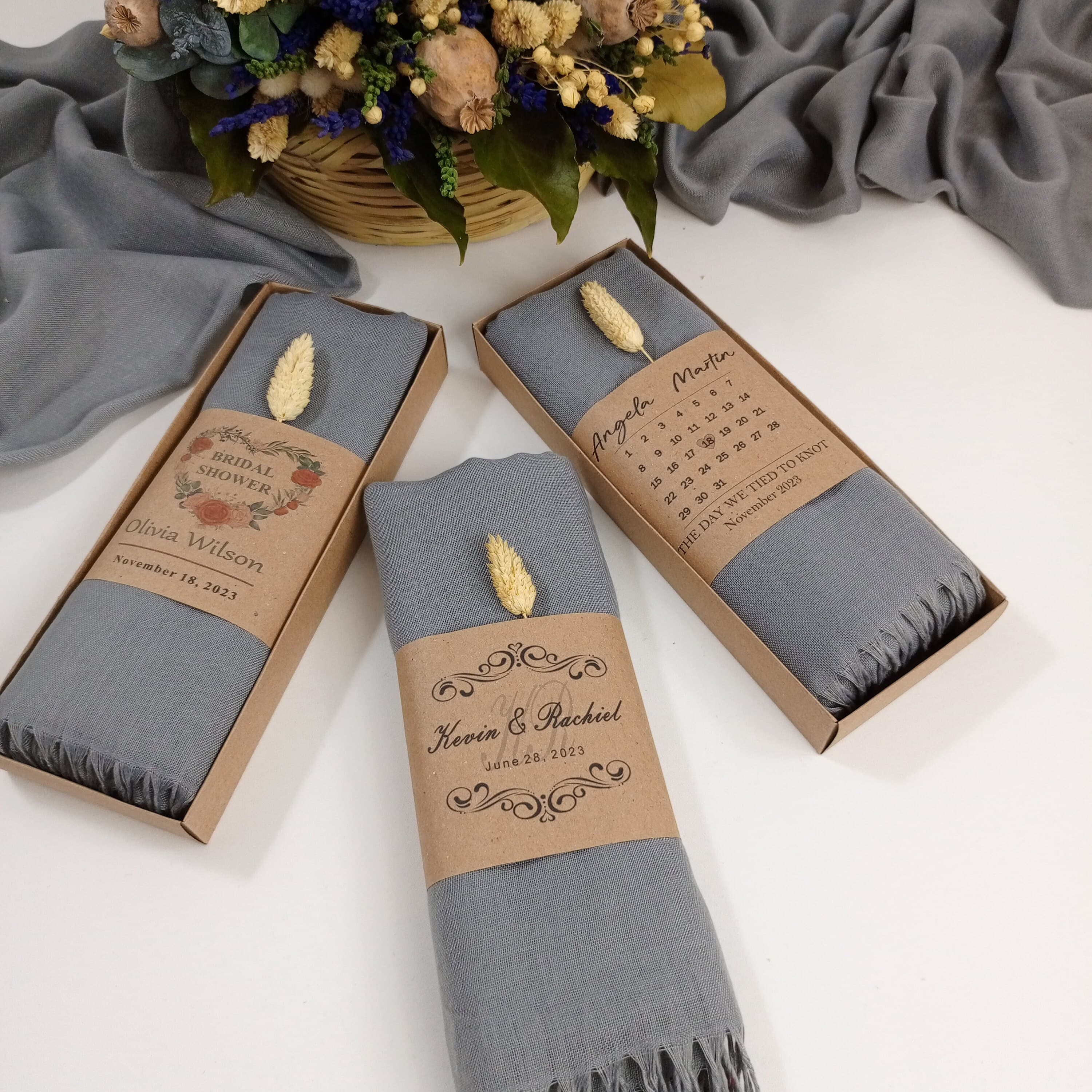 Pashmina Shawl, Bridesmaid Wedding Favor, Personalized Gift - image 3