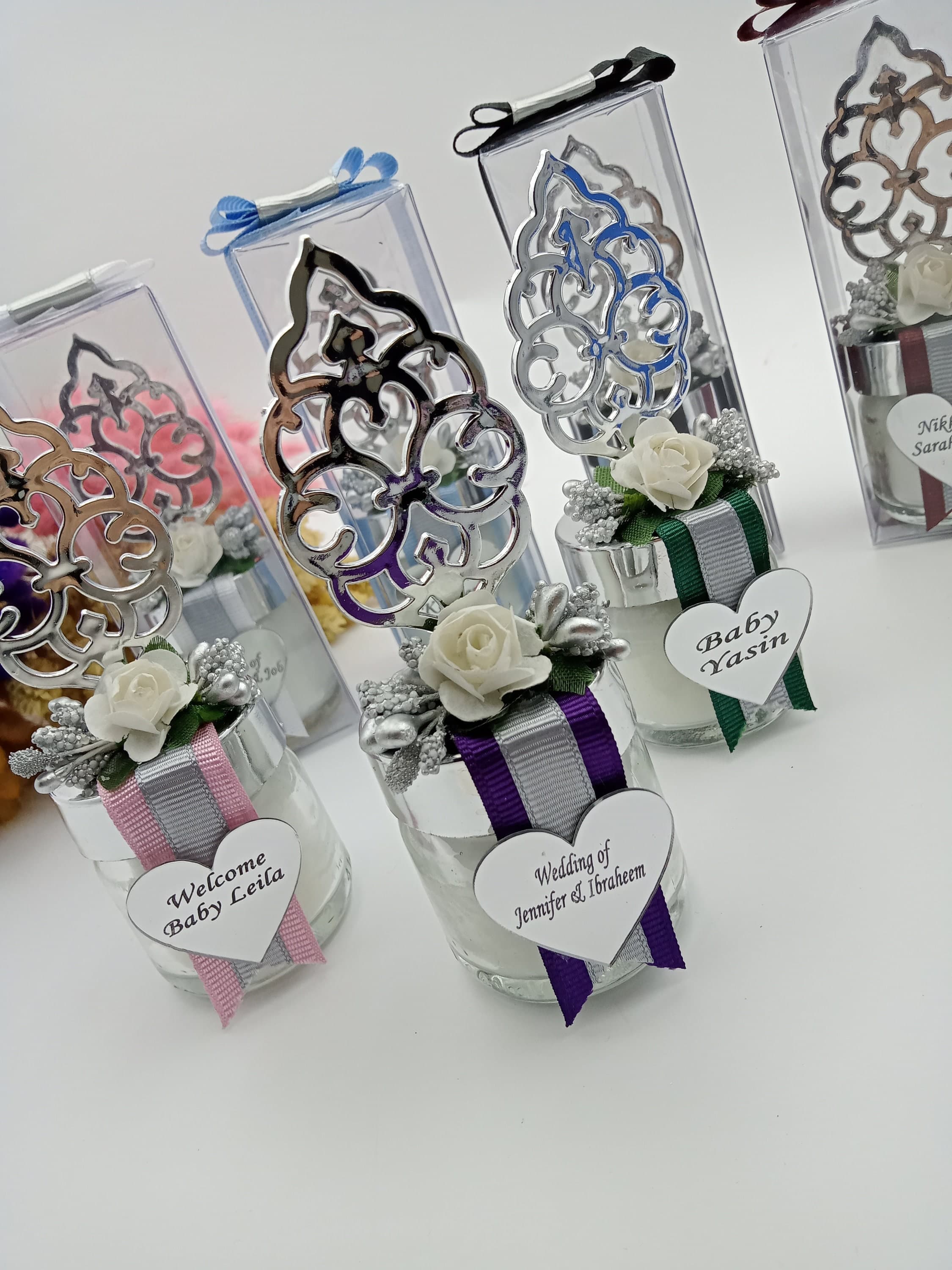 Personalized Wedding Candle Favors, Rustic Bridal Shower Gifts