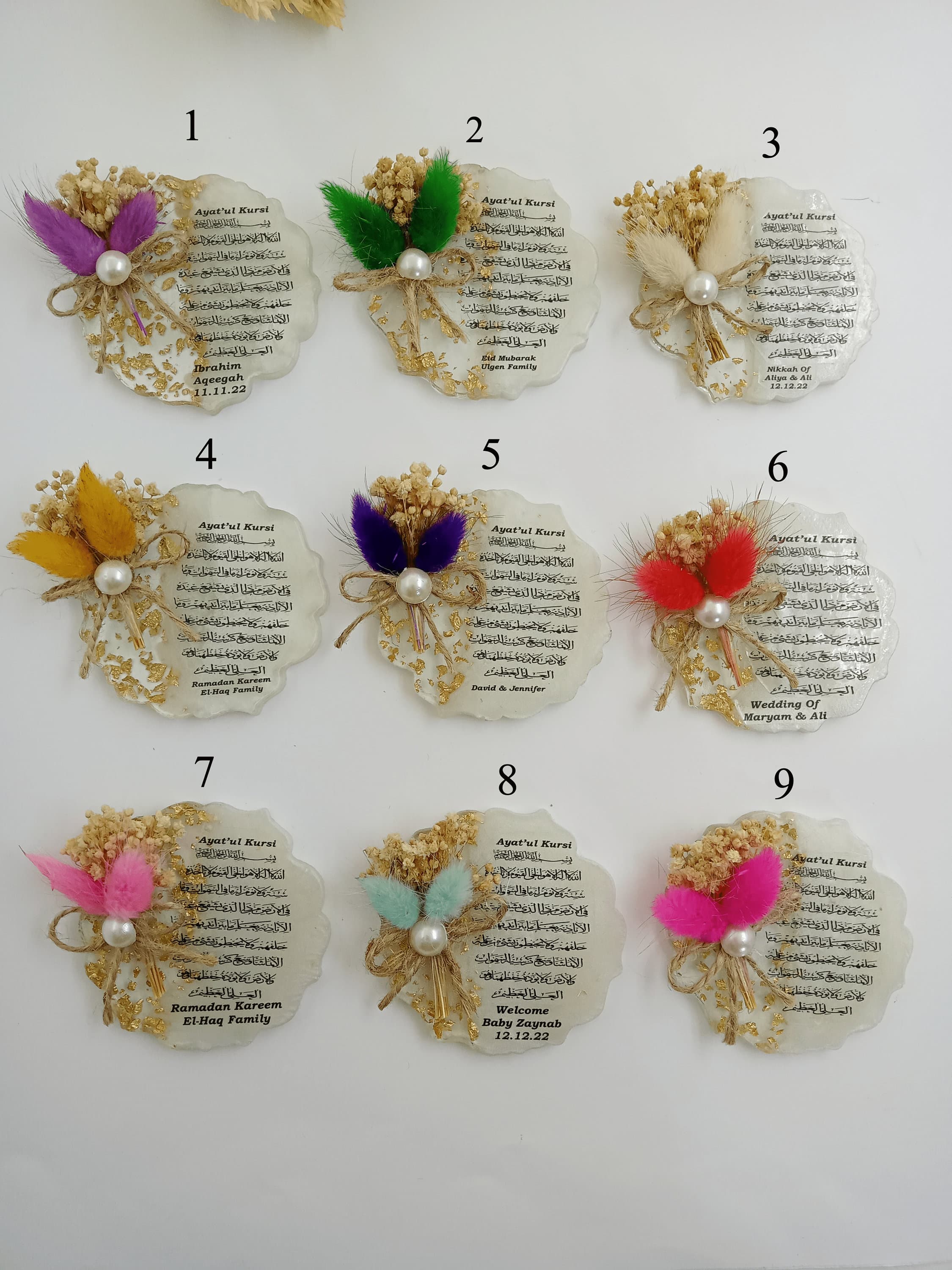 Personalized Epoxy Magnet Favor, Digital Tasbih, Muslim Wedding Gift, Decorated Box - image 4