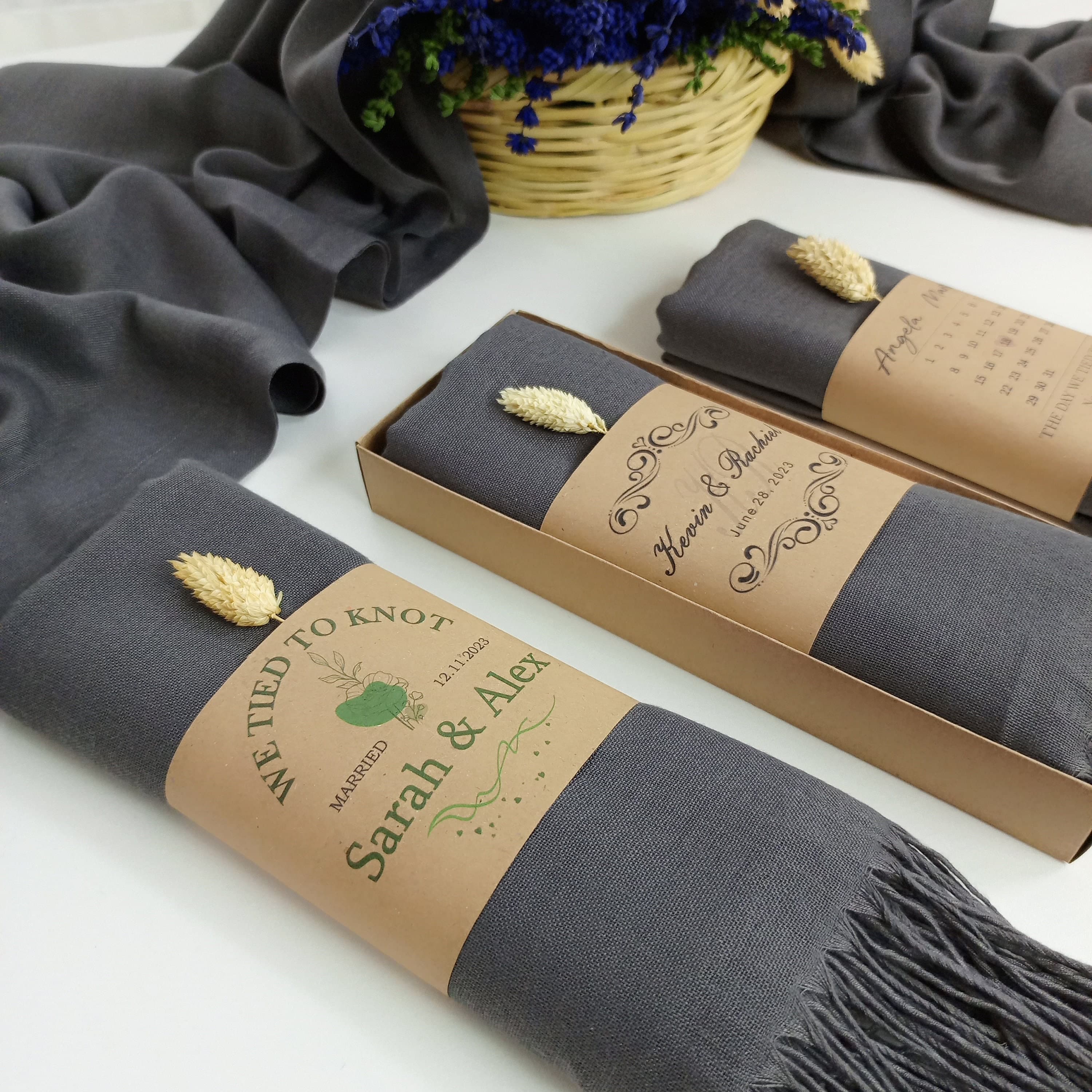 Pashmina Shawl, Bridesmaid Wrap, Wedding Guest Favor, Personalized Scarf
