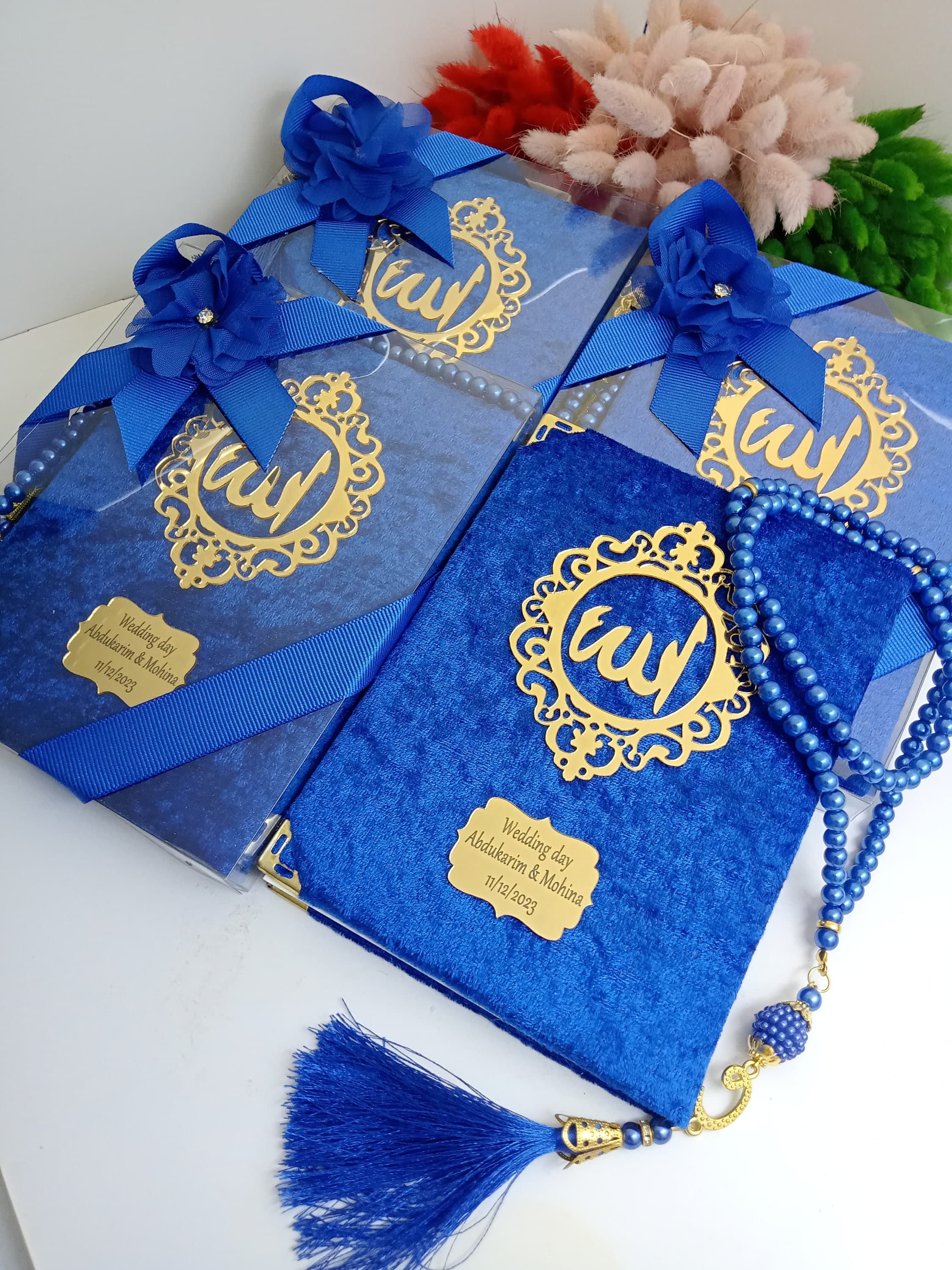 Personalized Velvet Yaseen Book Set | Muslim Wedding Gift - image 3