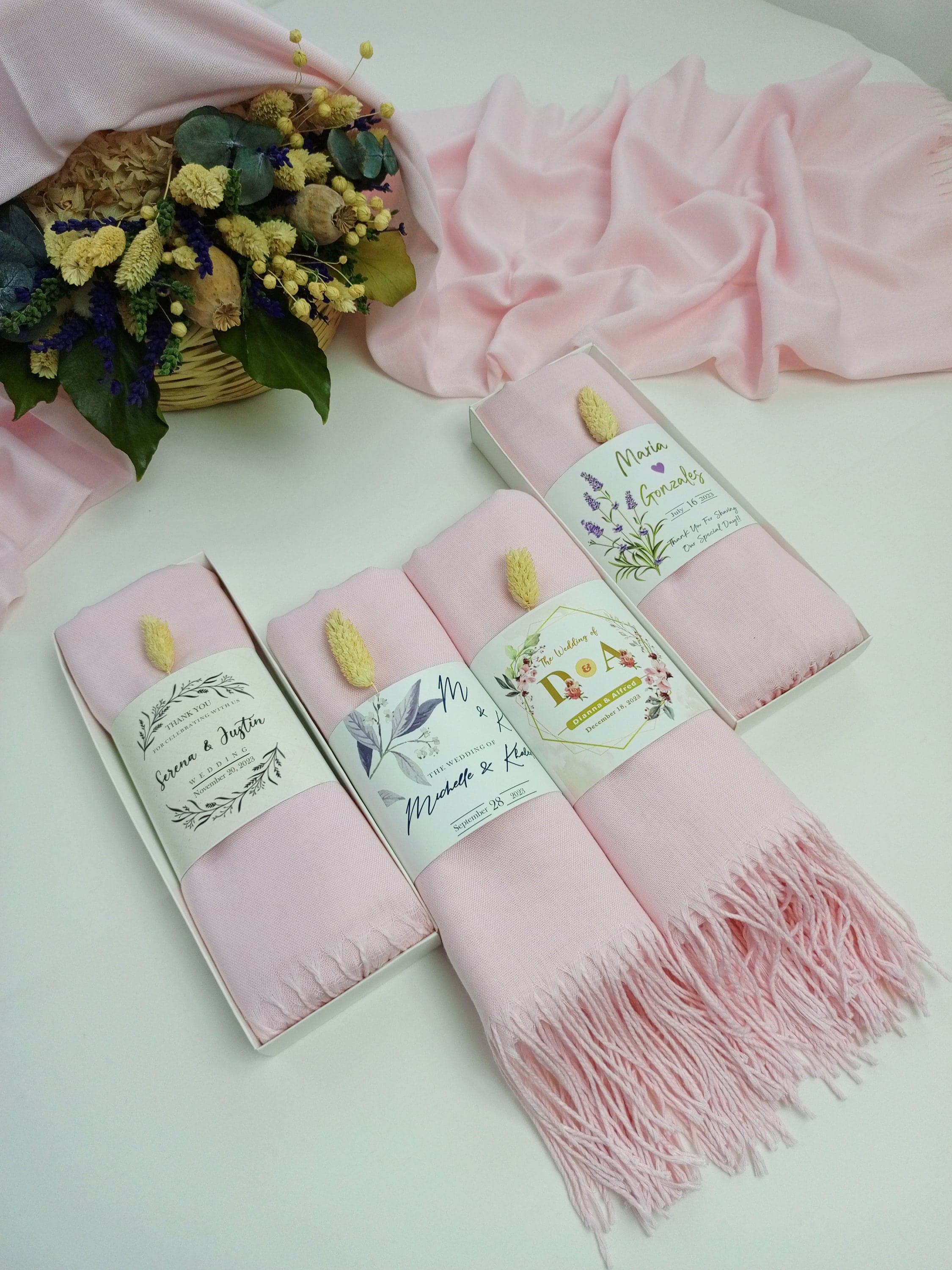 Personalized Pashmina Shawl, Wedding Guest Favor, Gift for her - image 3
