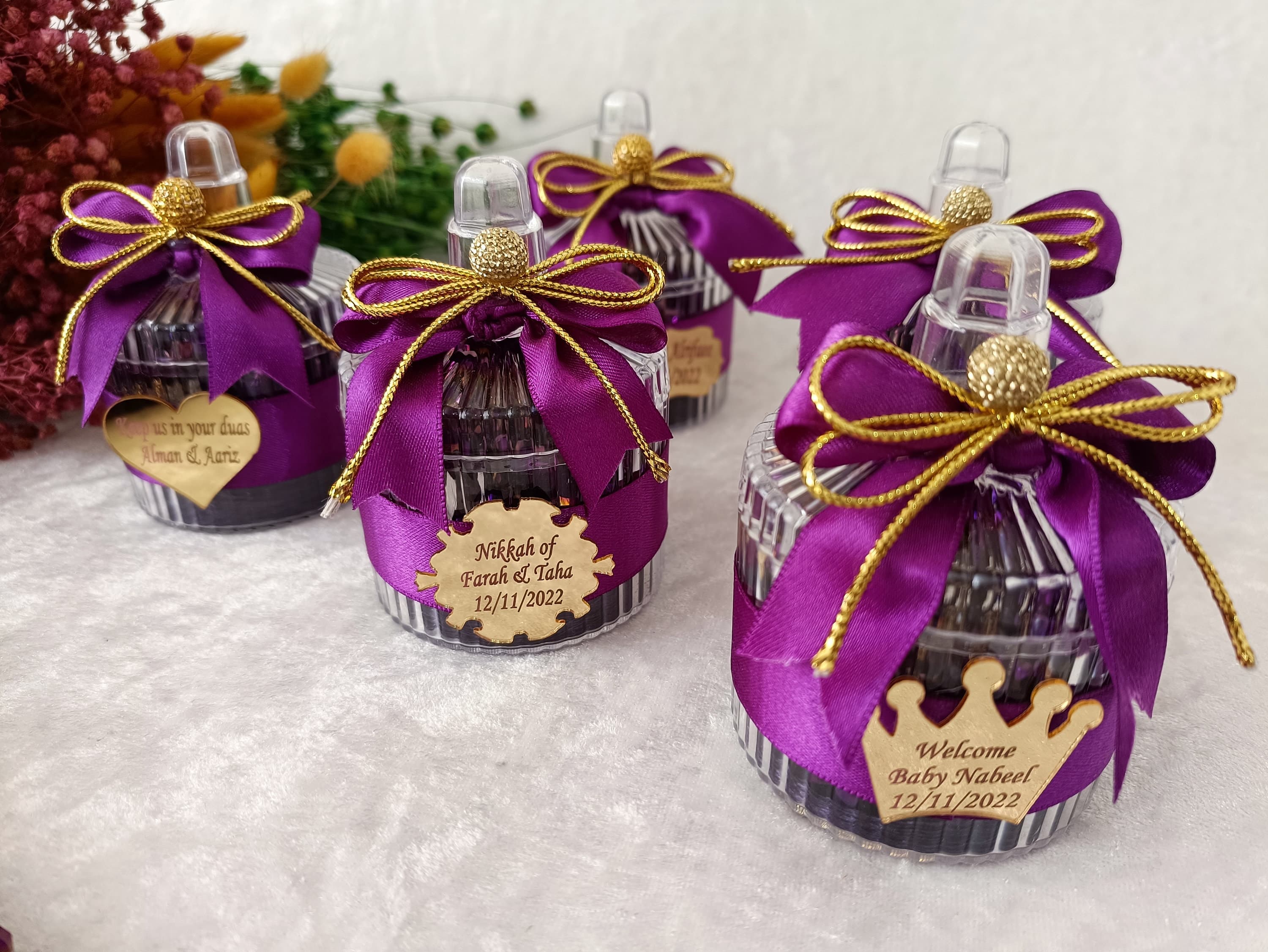 Personalized Crystal Tasbih Prayer Beads, Decorated Box, Eid Favors