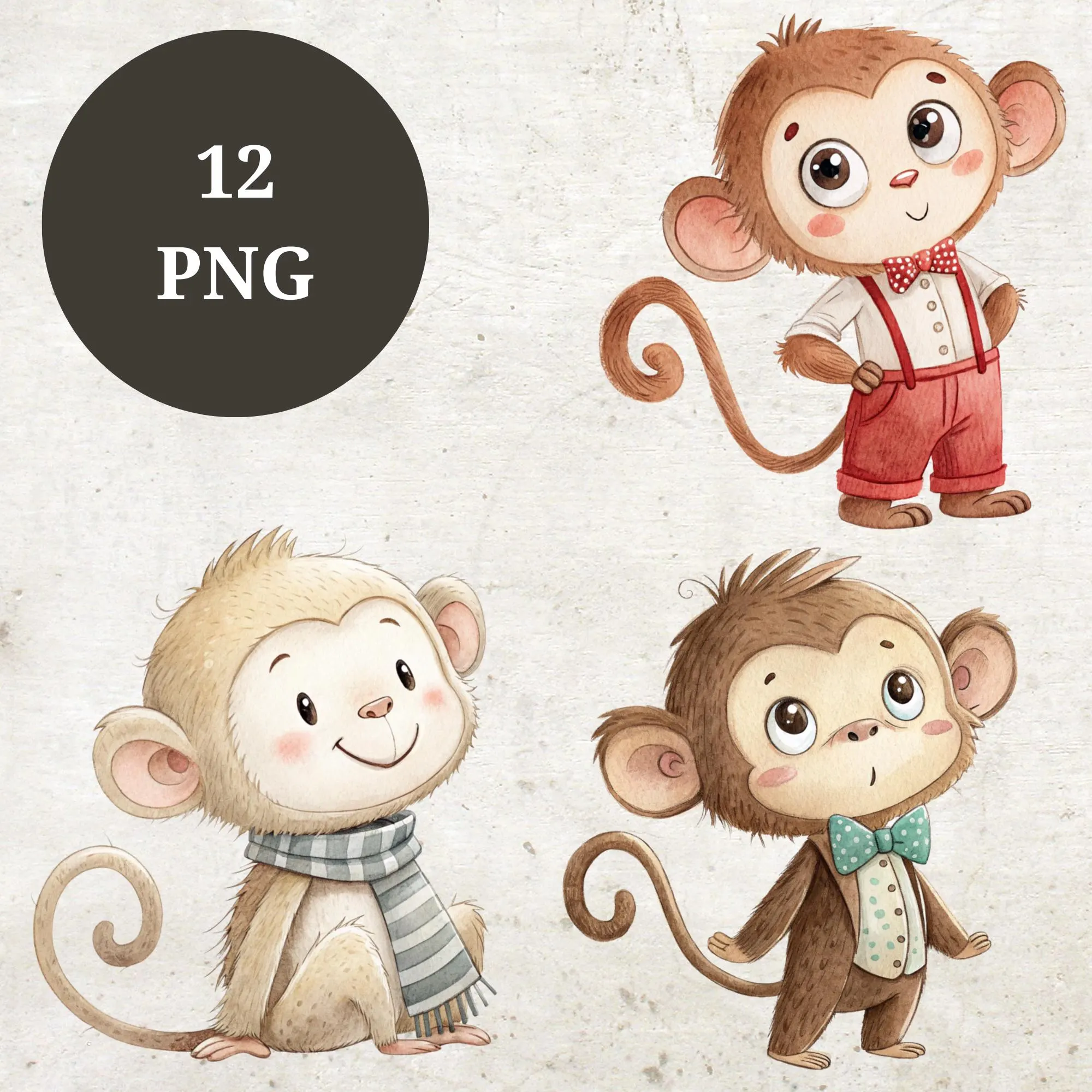 baby monkey clipart, cute monkey clipart, baby shower designs, jungle clipart, watercolor monkey, zoo animal clipart, animal graphics, baby shower clipart, nursery clipart, cute animals clipart, monkey scrapbook, nursery wall art, watercolor clipart