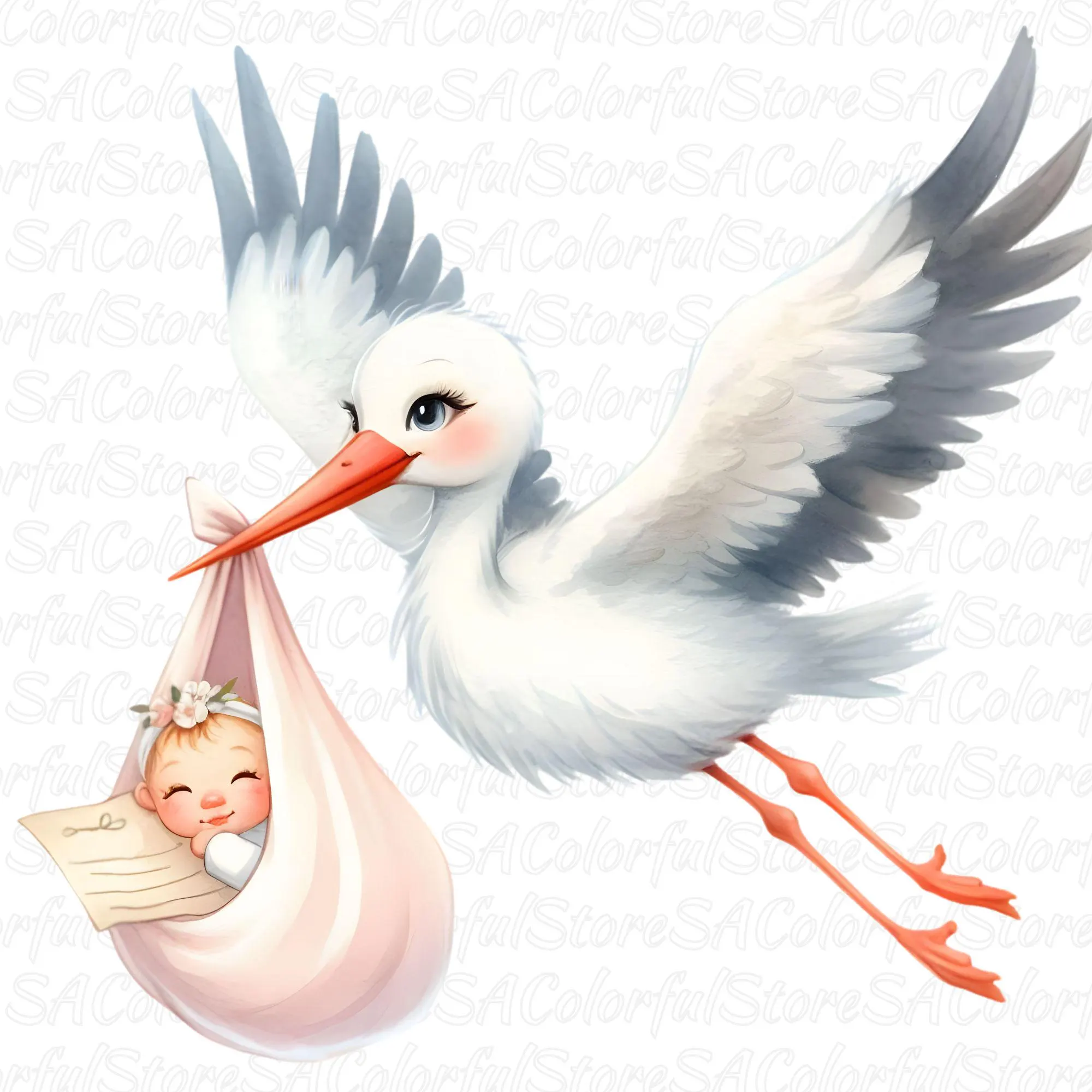 baby rooms, stork baby clipart, babyshower, stork sublimation, stork design, newborn theme, nursery decorations, newborn gifts, baby printable, kids room decor, stork baby png, watercolor clipart, watercolor nursery