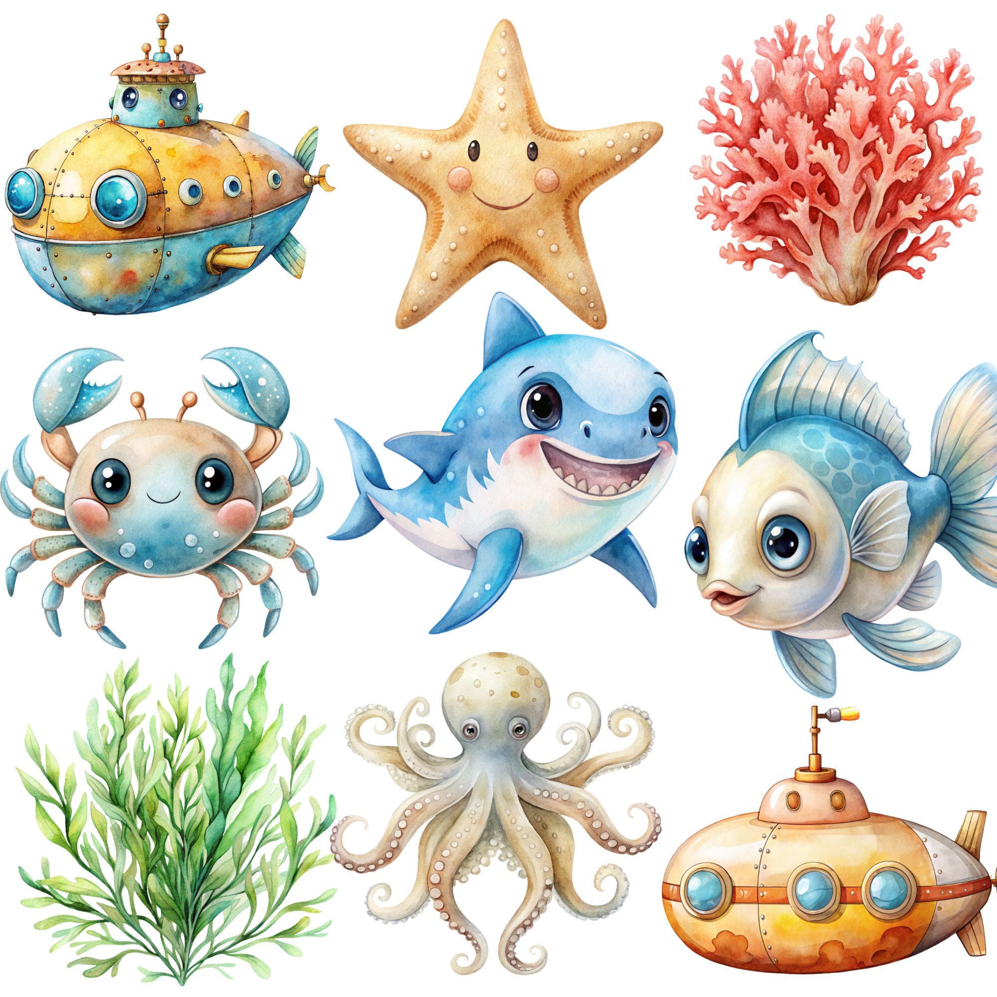 jellyfish octopus, undersea clipart, whale seahorse, watercolor undersea, cute fish clip art, ocean clipart, sea animals png, underwater animals, baby shower, baby wall art, nautical clip art, nursery decor, watercolor clipart, stingray shrimp png, whale seahorse png, undersea clipart, whale seahorse, crab shark png, dolphin turtle png, watercolor undersea, under sea clipart, cute fish clip art, undersea wall art, baby boy nautical, sea animals png, underwater animals