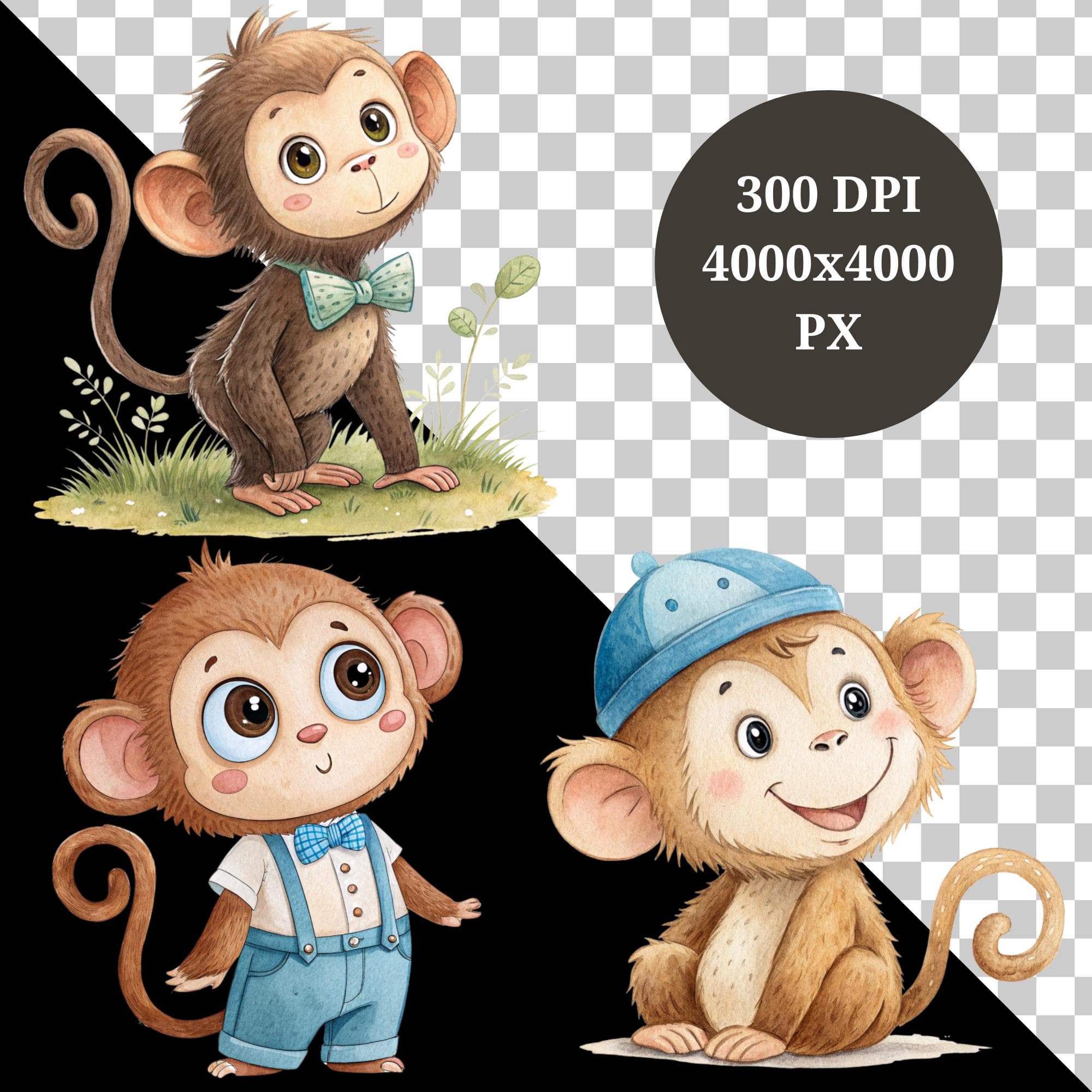 cute monkey png, monkey clipart, baby shower designs, watercolor monkey, zoo animal clipart, animal graphics, animal portrait, chrmtcshop, clip art, monkey scrapbooking, nursery art, nursery wall art, watercolor clipart