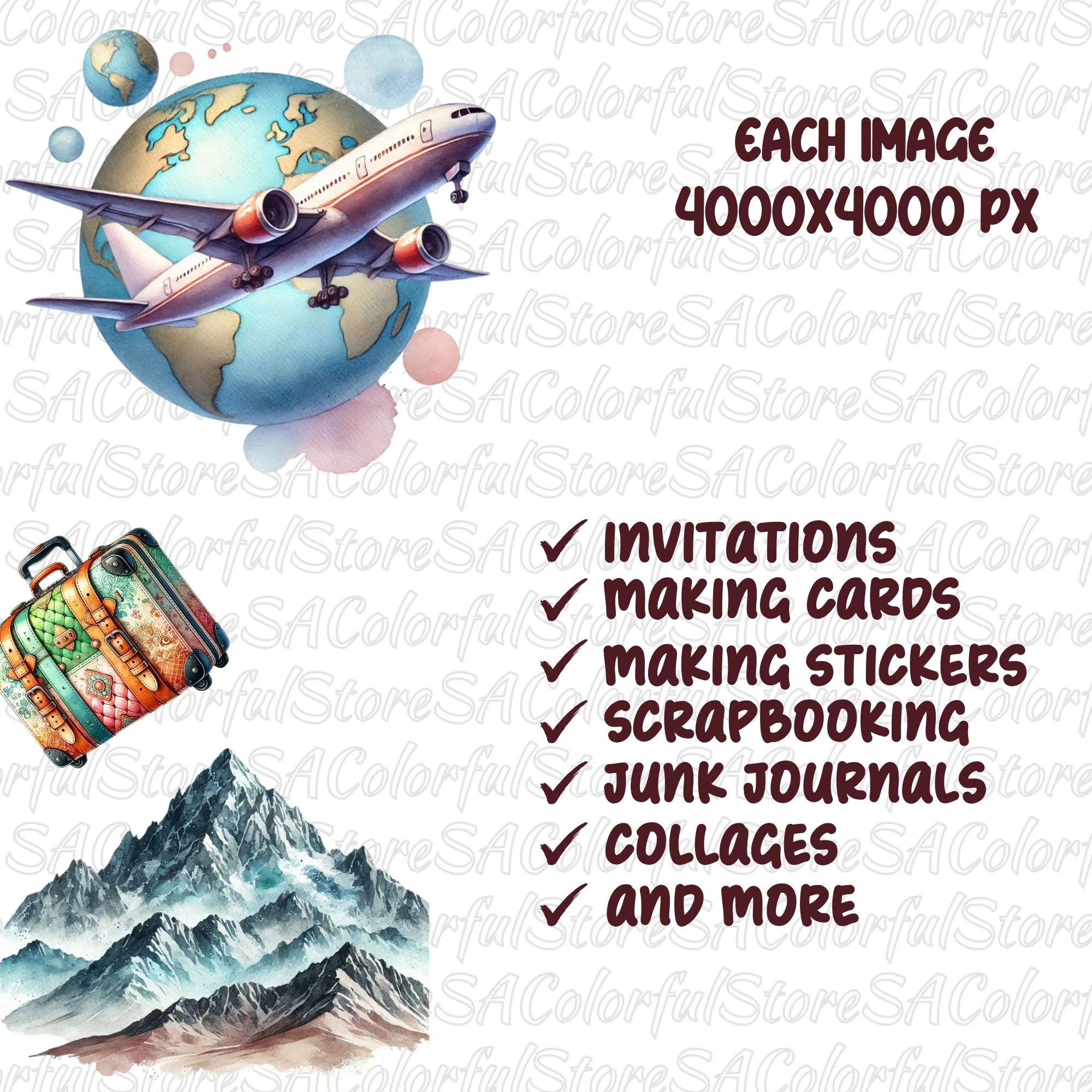 suitcase clipart, adventure clipart, travel clipart, vacation clipart, watercolor travel, clip art, holiday clipart, summer clipart, travel clip art, traveling clip art, vacation clip art, watercolor clipart, watercolor clip art, summer clipart, summer png, summer design, hello summer