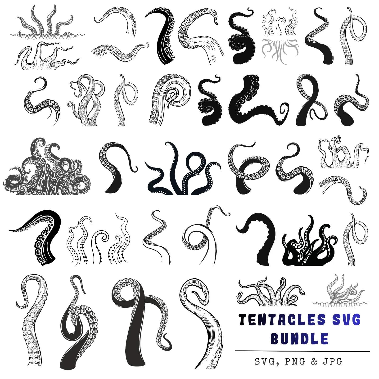 Tentacles Svg, Octopus Tentacles Svg, Octopus Cut Files, Sea Monster Clipart, Sea Monster Clipart, Tentacles Clipart, Octopus Svg Files
