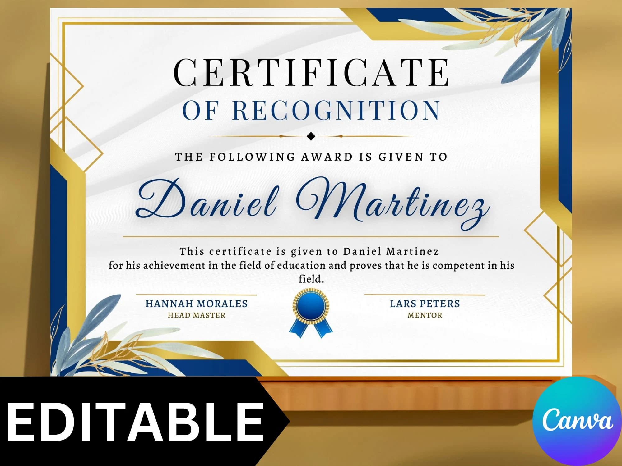 Editable Certificate of Recognition Template\ Editable Printable Certificate Template\ Achievement Award