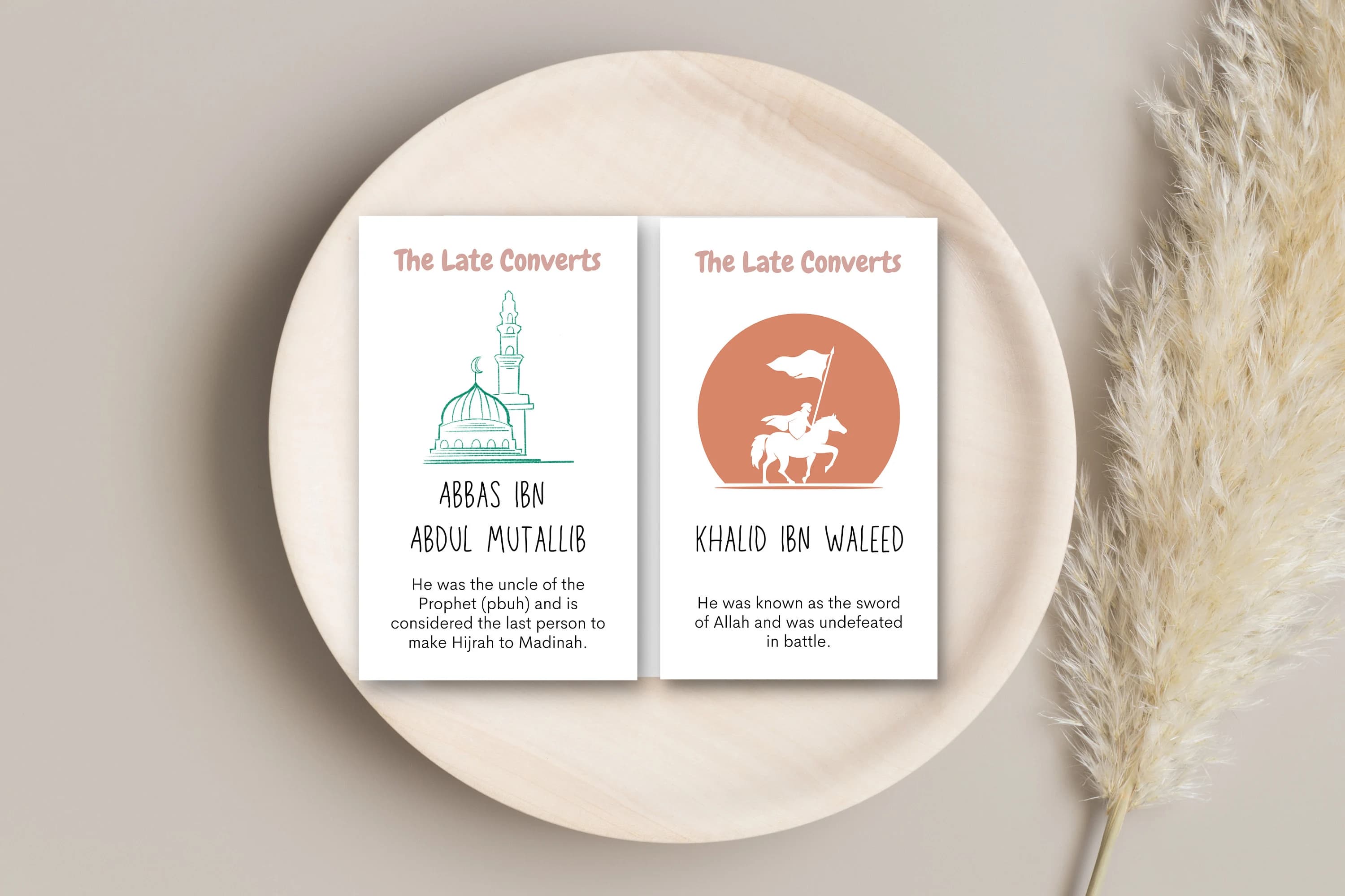 24 Companions of Prophet Muhammad Flashcards | Islamic Pre School | Digital Print | Montessori Furniture - image 4
