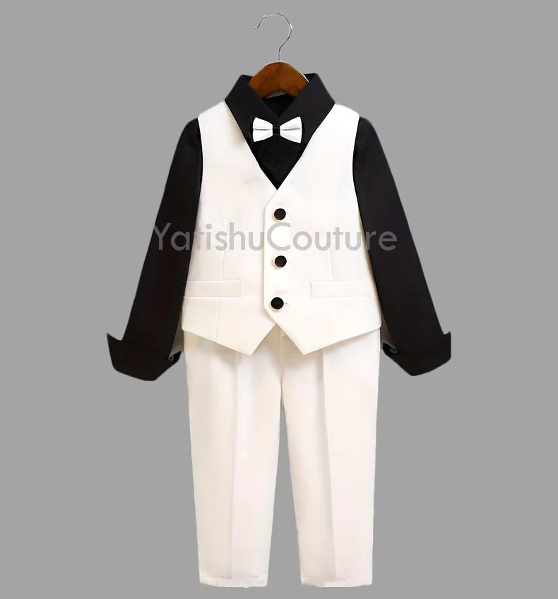 Boys wedding suits, Boy comfort suit, First Communion suit, White Boy prom suit