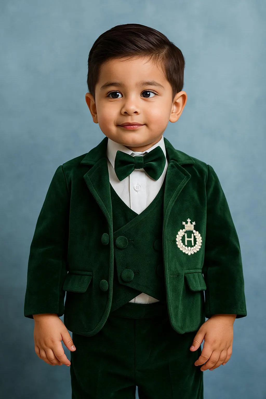 First birthday Green Velvet Boys Suit, Kids Ring bearer suit, Green Velvet Blazer