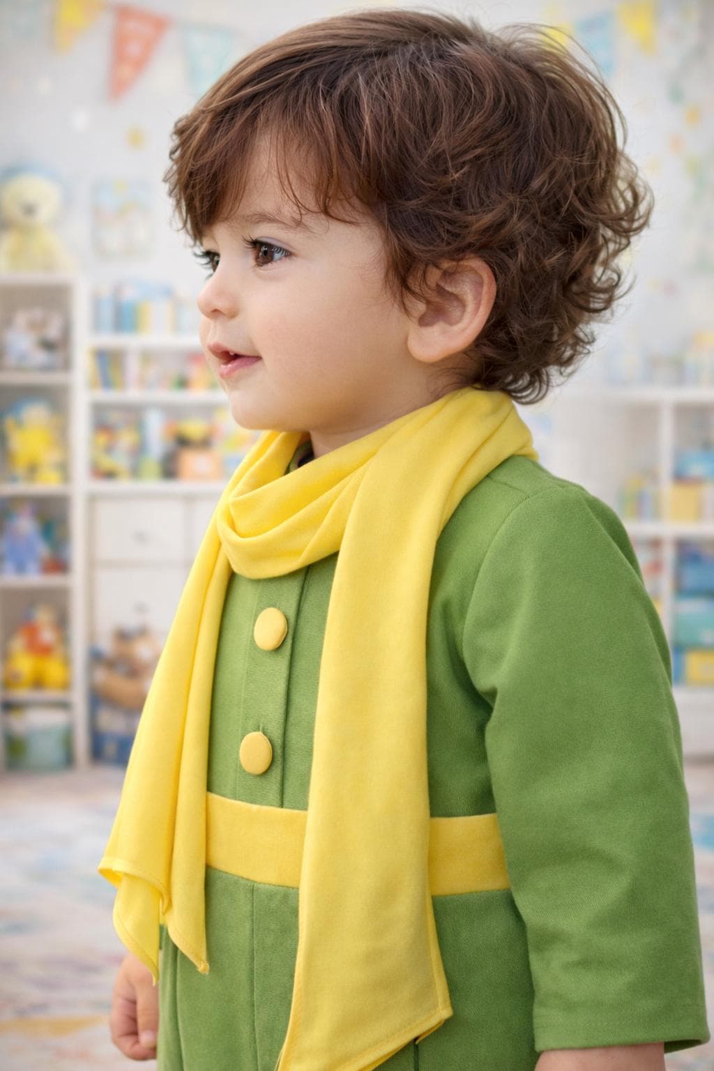 Royal Little Prince baby romper green and yellow boys 1st birthday party dress set