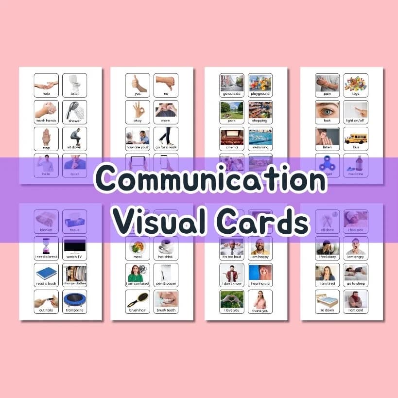 Non Verbal Communication Visual Cards Flash Cards Special Needs Autistic Children, Autism Kids Communication Cards - image 3
