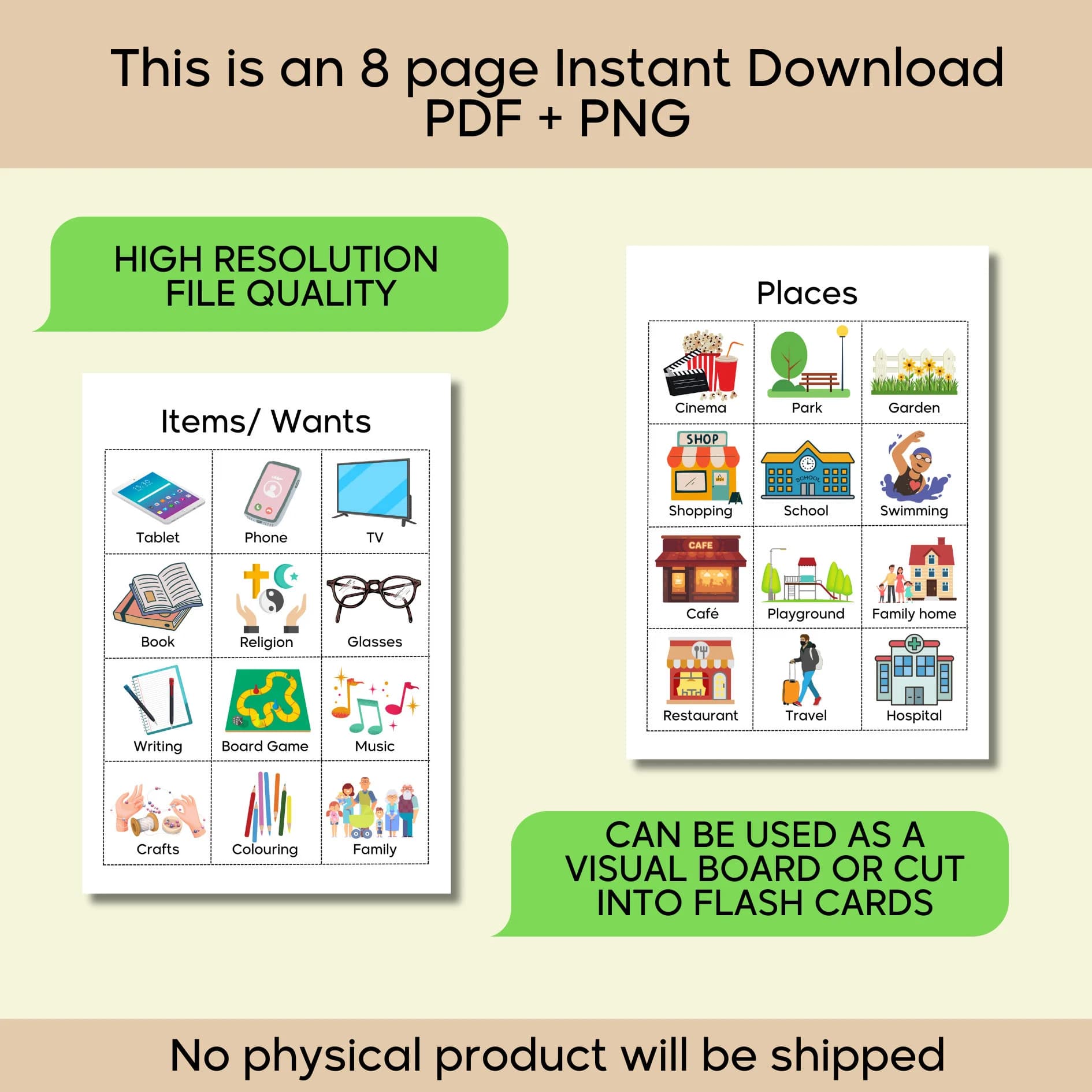 Non Verbal Communication Visual Board Flash Cards Special Needs Senior Hospital Adults Autism Children Nurse - image 5