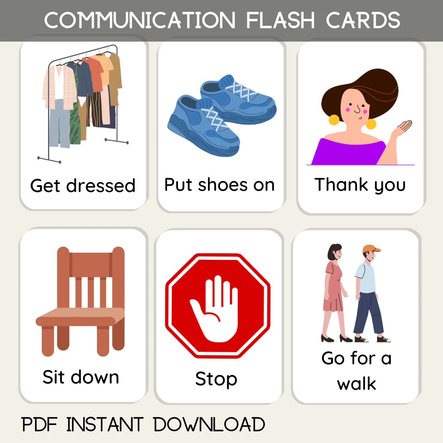 Communication Speech Cards 72 Pack Special Needs Learning Non Verbal Autism ASD Digital Download