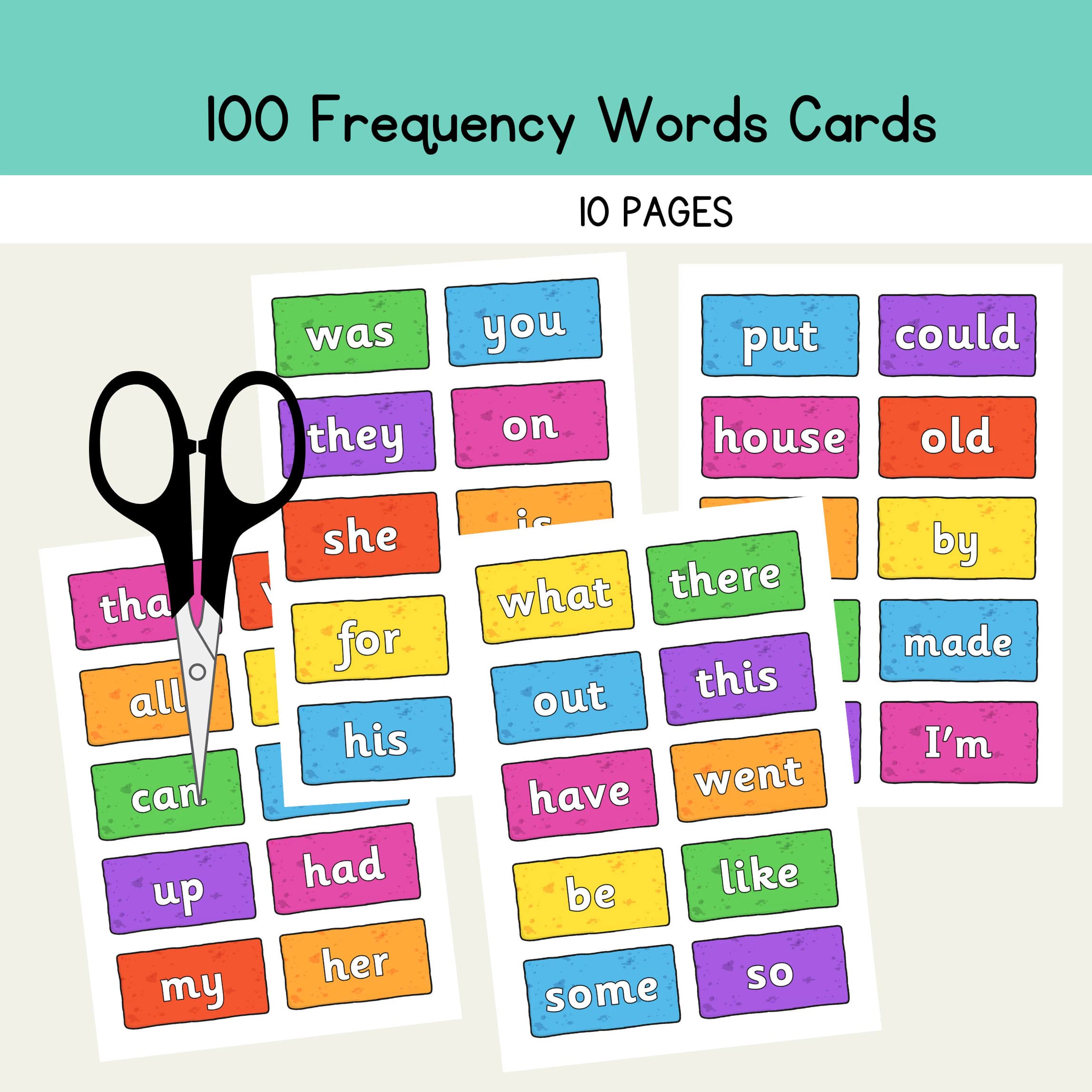 High Frequency Words Resources Pack 100 Frequency Words Children Educational Worksheets Sight Words First Common Word Kids Digital Printable - image 3
