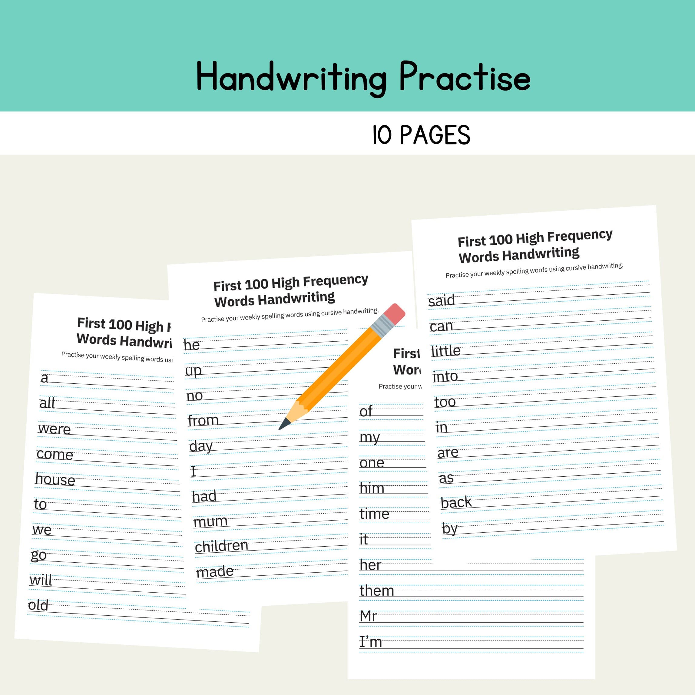 High Frequency Words Resources Pack 100 Frequency Words Children Educational Worksheets Sight Words First Common Word Kids Digital Printable - image 5