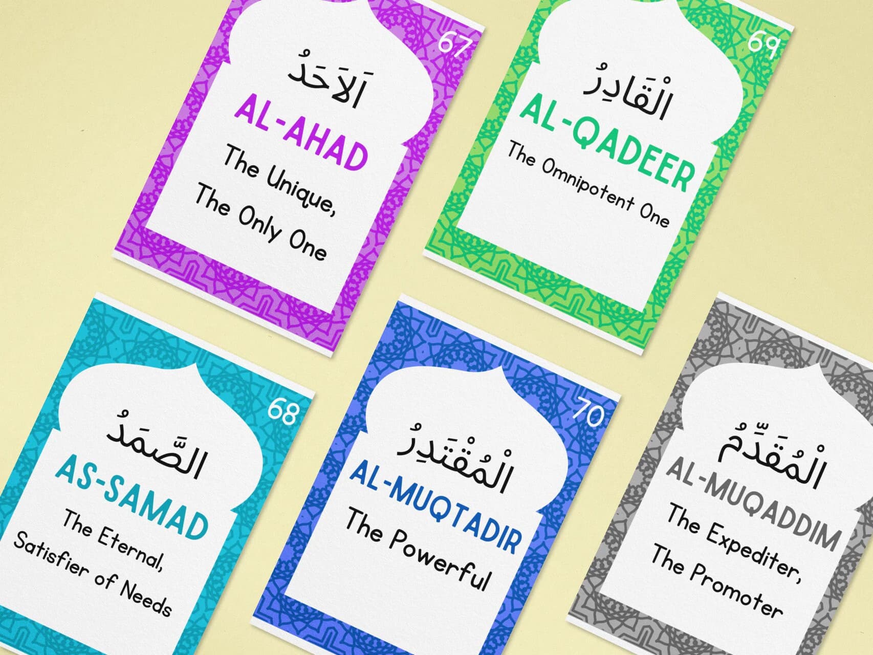 99 Names of Allah Islamic Art Quran Muslim Children Gift Printable Digital Dhikr Islam Cards Learning Quran Umrah Book Dua Kids Flash Cards - image 3