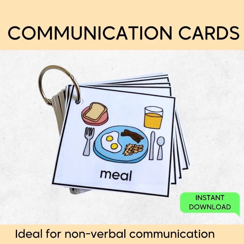 Communication cards, speech flash cards, non verbal cards, special needs autism, autistic children, communication board, printable