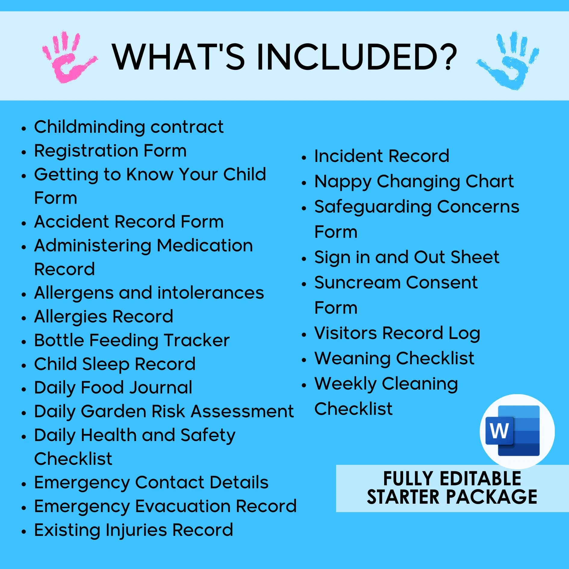 Daycare STARTER PACKAGE Childminder Paperwork, Forms, Risk Assessments, Checklists, Nursery Day Care Forms Printable Preschool EYFS Ofsted - image 3