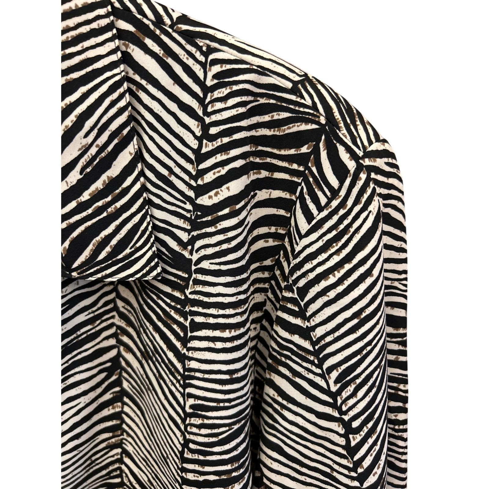 Vintage Y2K Notations Button Down Blouse Zebra Print Office Siren Mob Wife XL - image 3