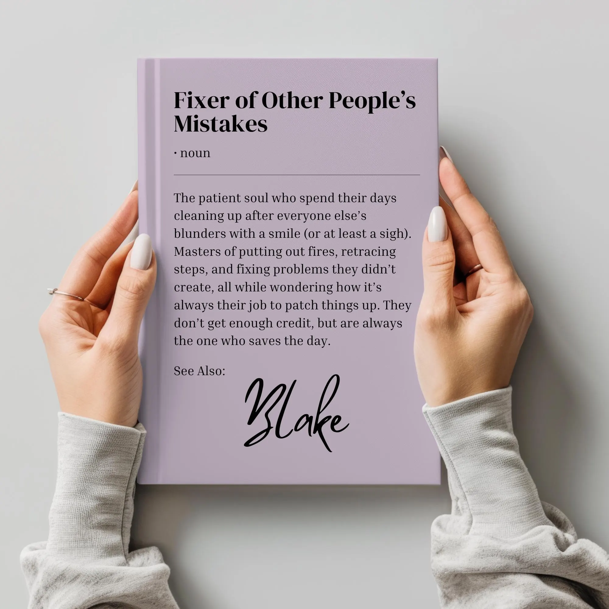 Personalised Problem Solver Journal, Coworker Birthday Gift,  Definition Gift, Mentor, Leader Appreciation, Colleague, Nurse Teacher