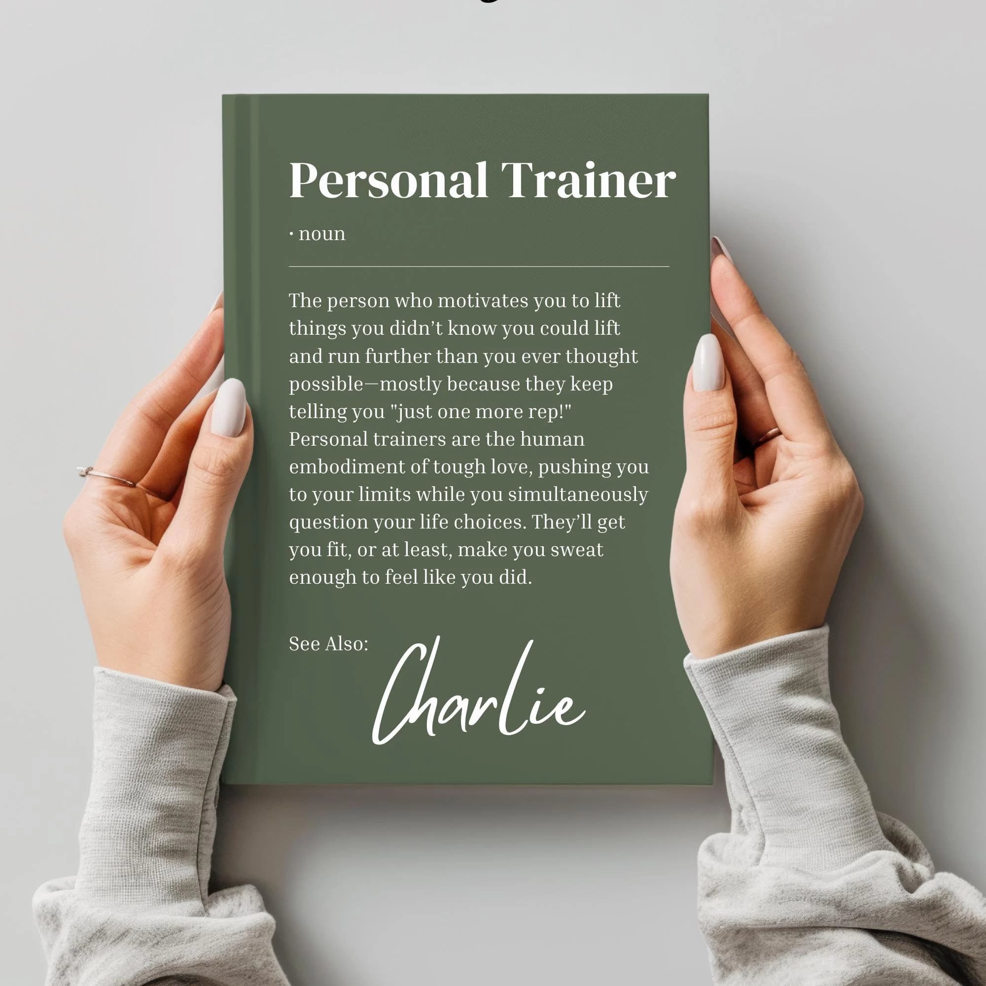 Funny Personalized Personal Trainer Gift Notebook, Personal Trainer graduation, PT  present, keepsake, Hardback Journal