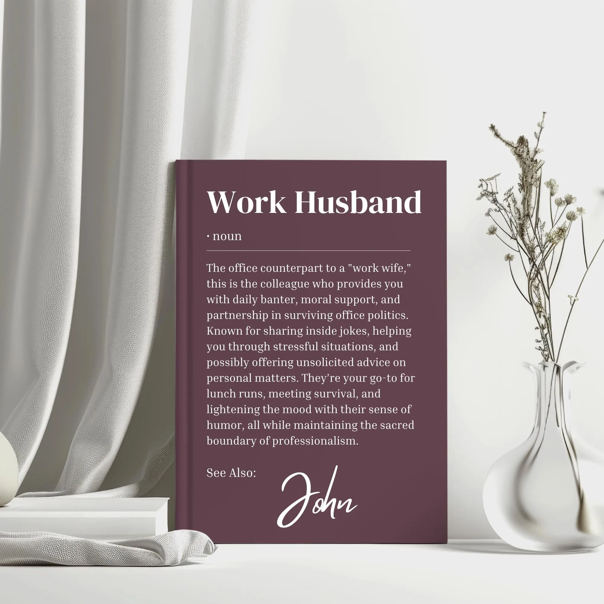 Personalised Work Husband Journal, Work Best Friend Gift, Leaving Work Gift, New Job Gift, Work Colleague Gift Notebook - image 4